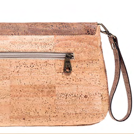 Cartera Mirá mujer cuero de corcho natural, SINTRA, Made in Portugal-2
