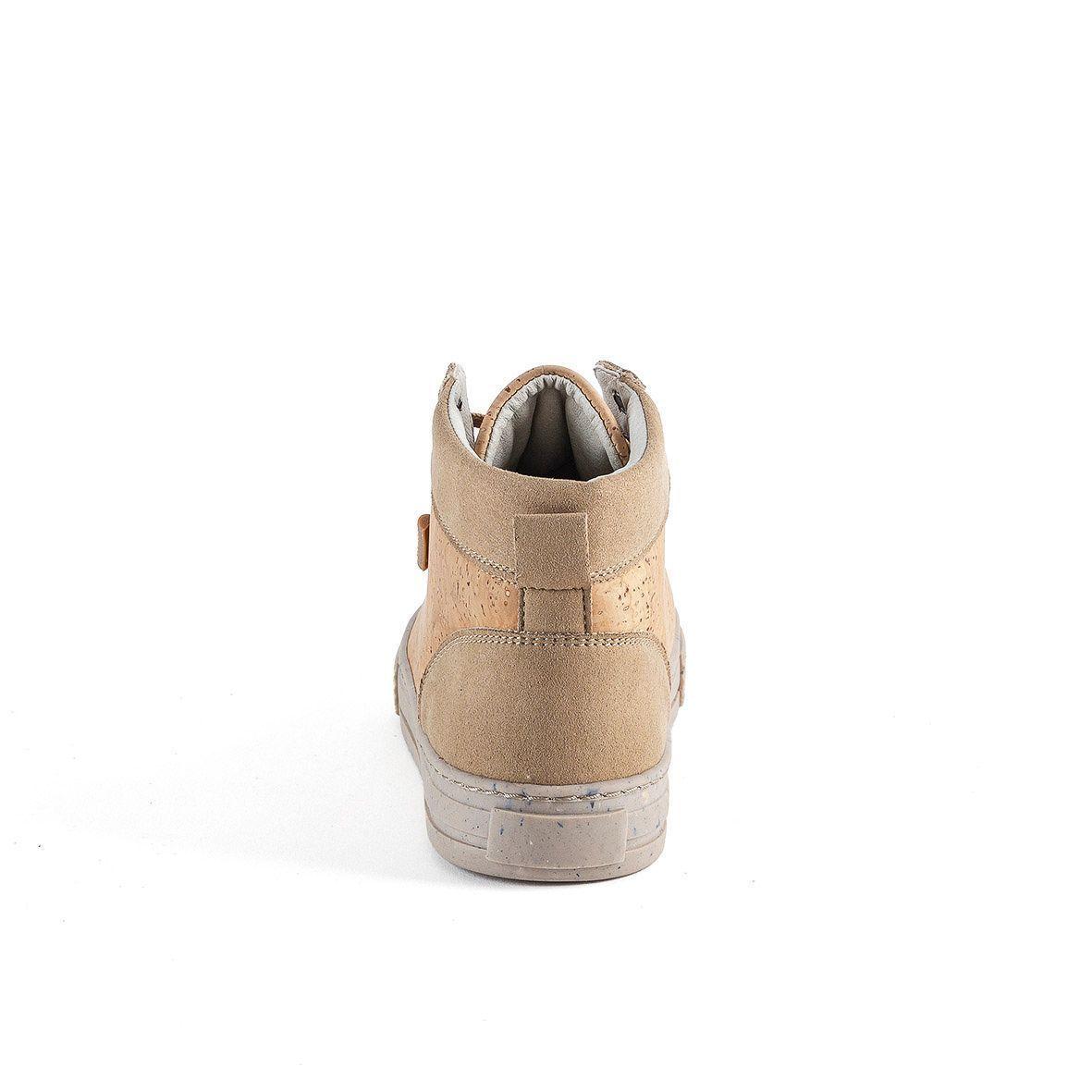 Zapatillas ca a alta cuero de corcho natural beige-2