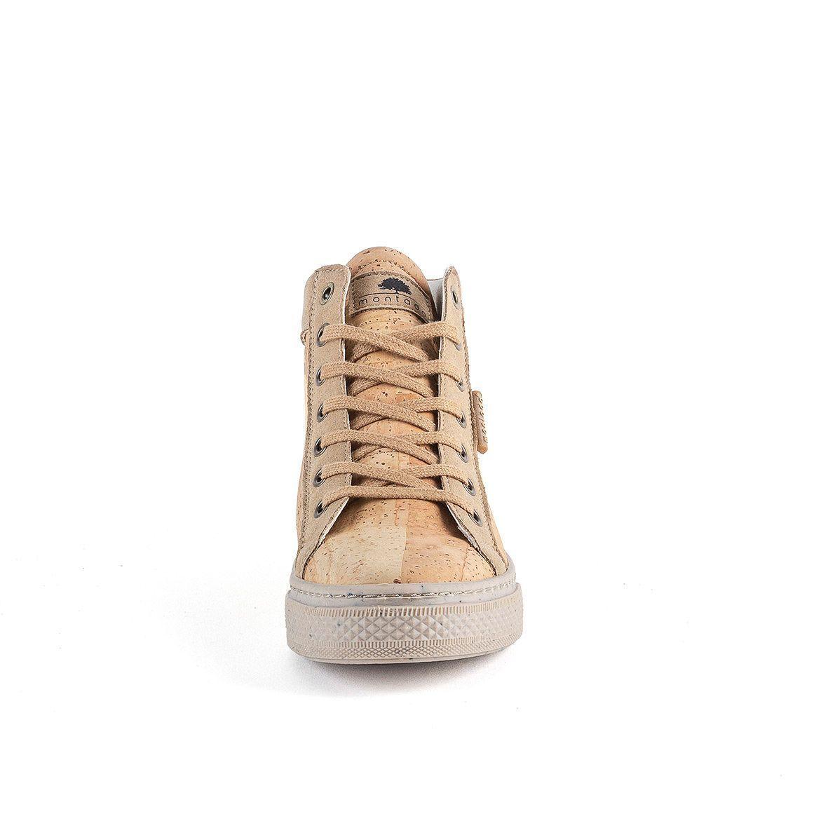 Zapatillas ca a alta cuero de corcho natural beige-4