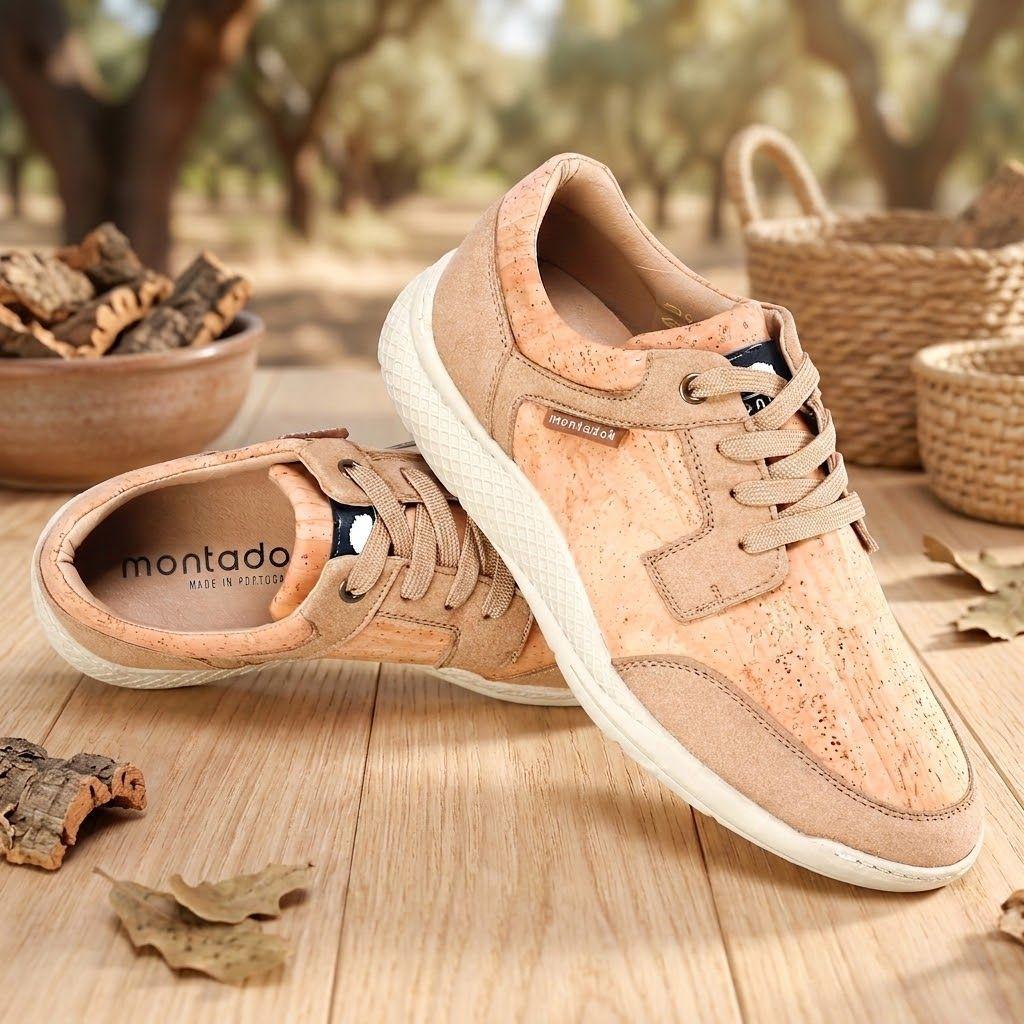 Zapatillas de hombre cuero de corcho natural sustentable-2