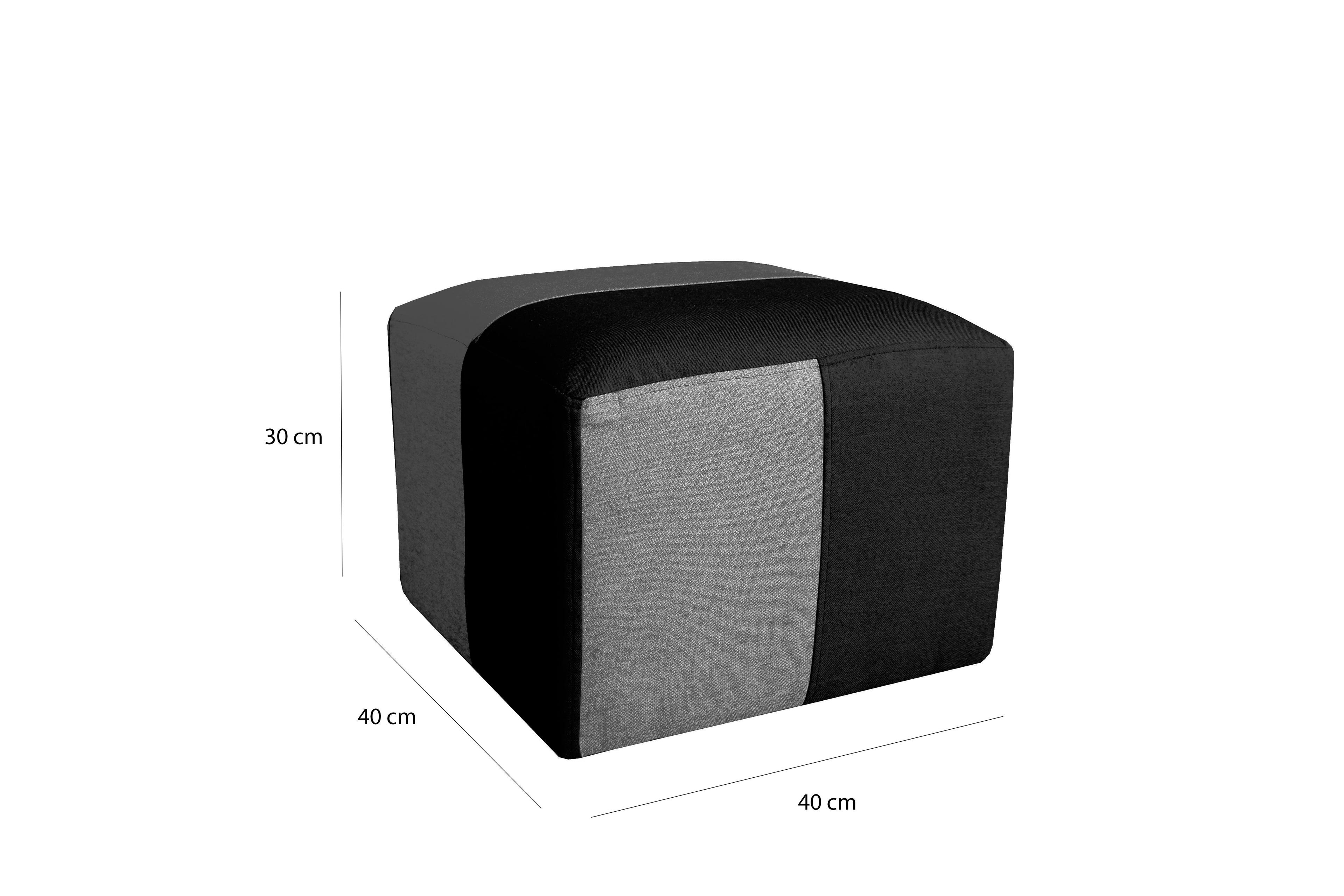 SOFA + 2 PUFF BENJAMIN NEGRO GRIS-3