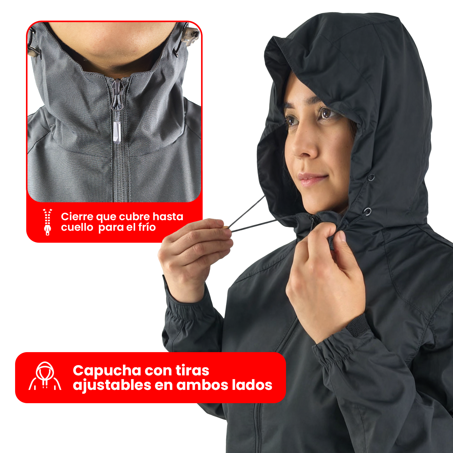 CHAQUETA CORTAVIENTO IMPERMEABLE CON MALLA ULTRALIGERA MUJER-1