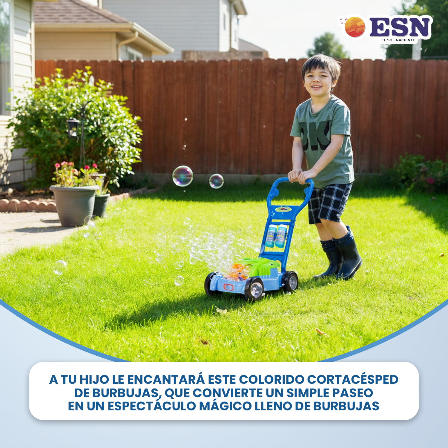 Lanza Burbujas Juguete Corta Pasto Niños Caminador-2