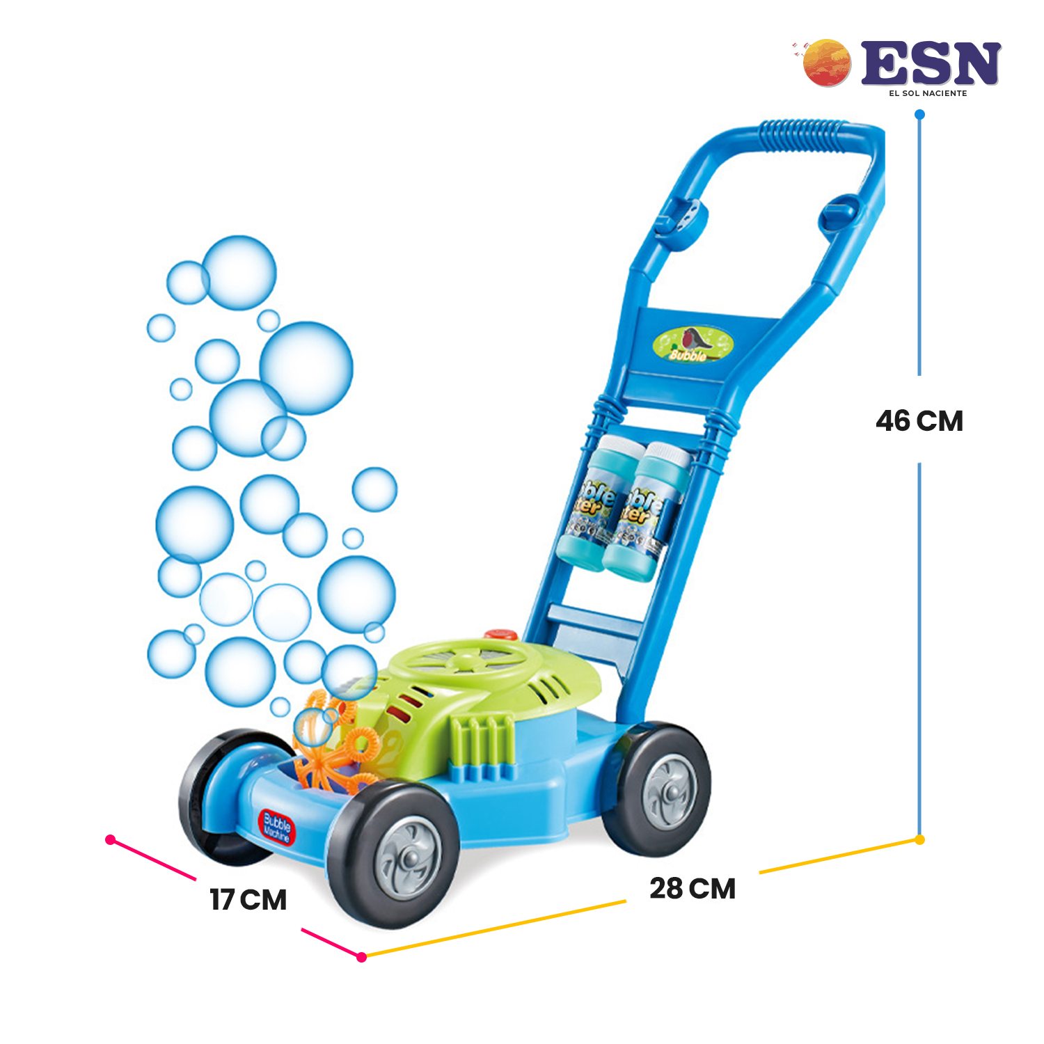 Lanza Burbujas Juguete Corta Pasto Niños Caminador-3