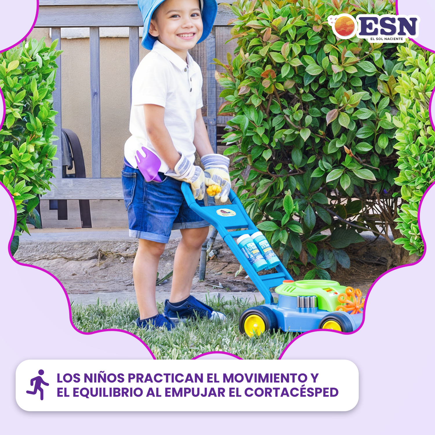 Lanza Burbujas Juguete Corta Pasto Niños Caminador-7