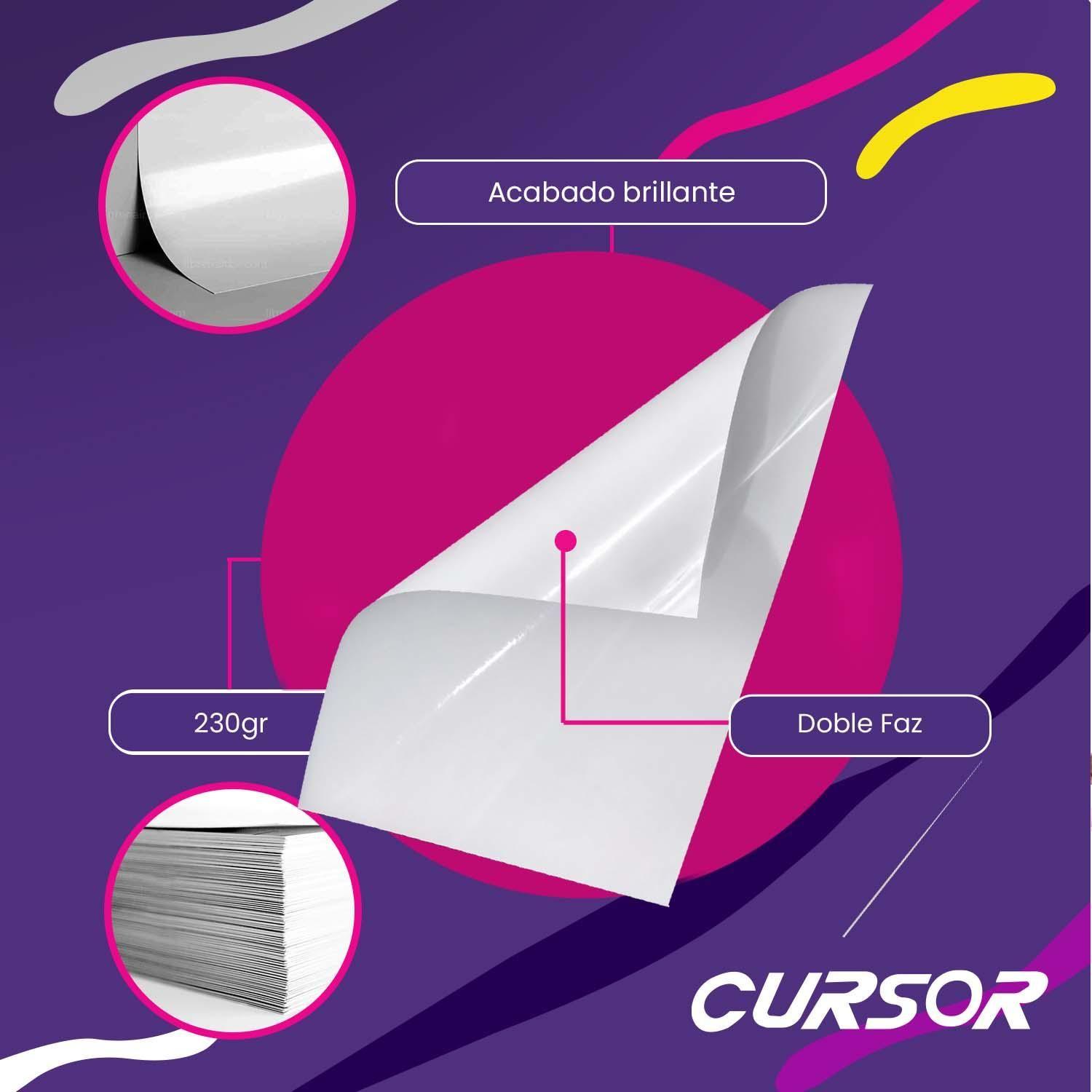 Papel Fotográfico Doble Faz Glossy Cursor A4 230 Gr 50 Hjs-1
