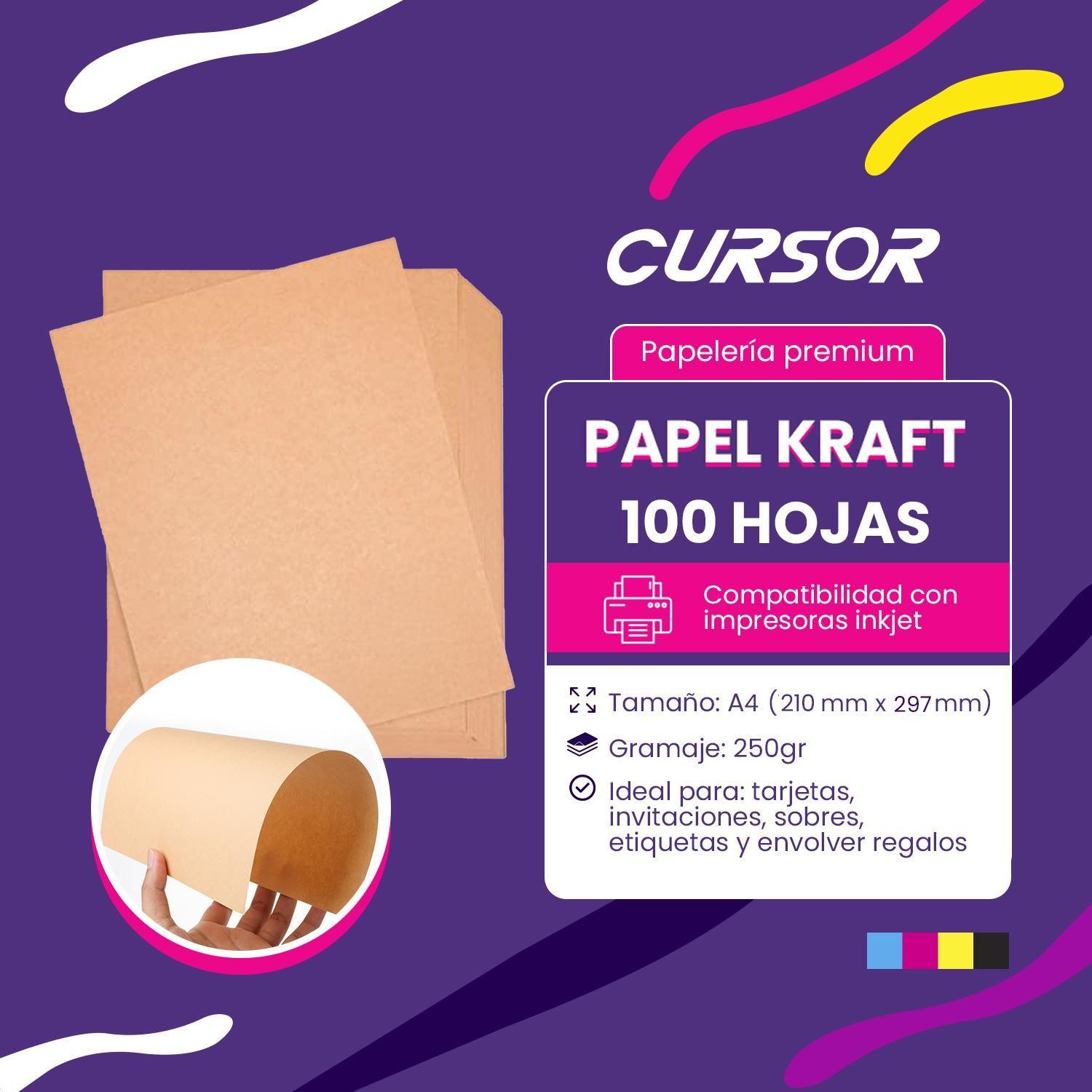 Papel Kraft Claro 250 Gr 100 Hojas A4 Cursor-2