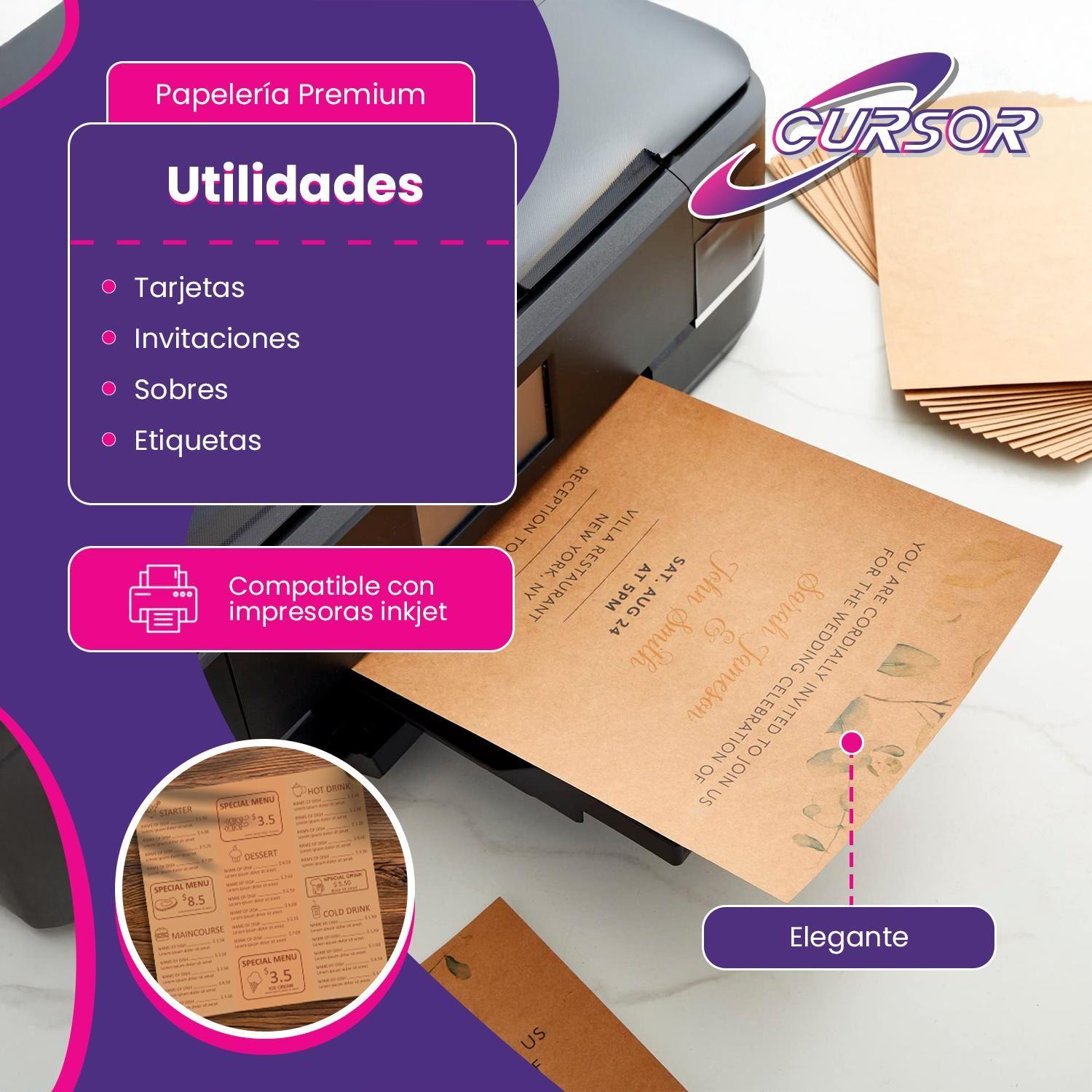 Papel Kraft Claro 250 Gr 100 Hojas A4 Cursor-3