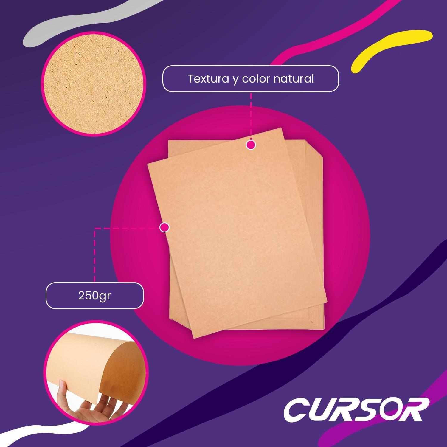 Papel Kraft Claro 250 Gr 100 Hojas A4 Cursor-4