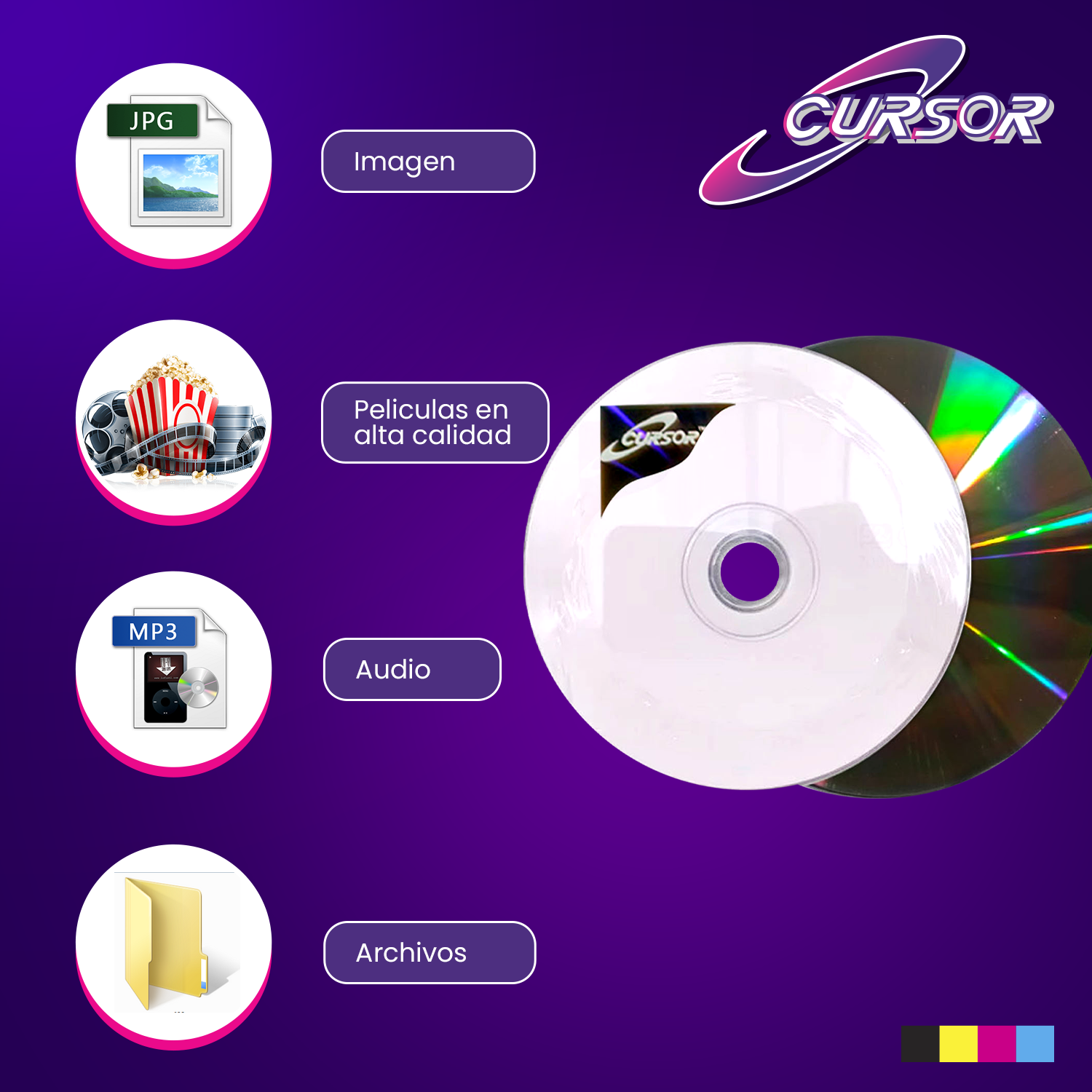 Dvd R 8x 4.7gb Logo Cursor Plus 50 Uni Pack 12-5