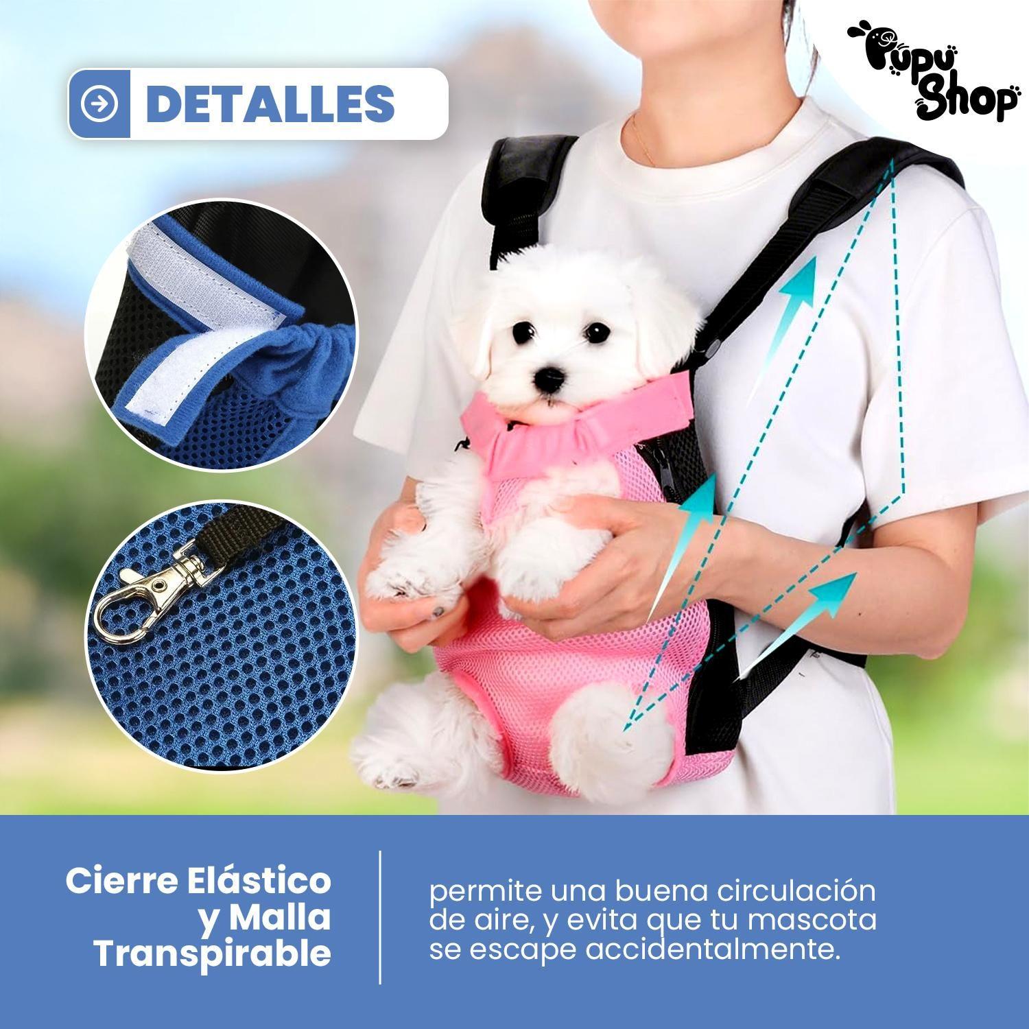 BOLSO CANGURO MORRAL TRANSPORTE MASCOTA azul-2