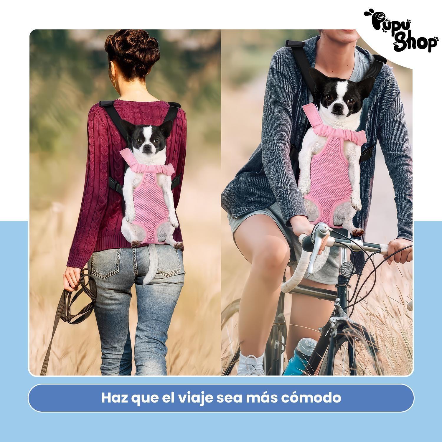 BOLSO CANGURO MORRAL TRANSPORTE MASCOTA azul-4