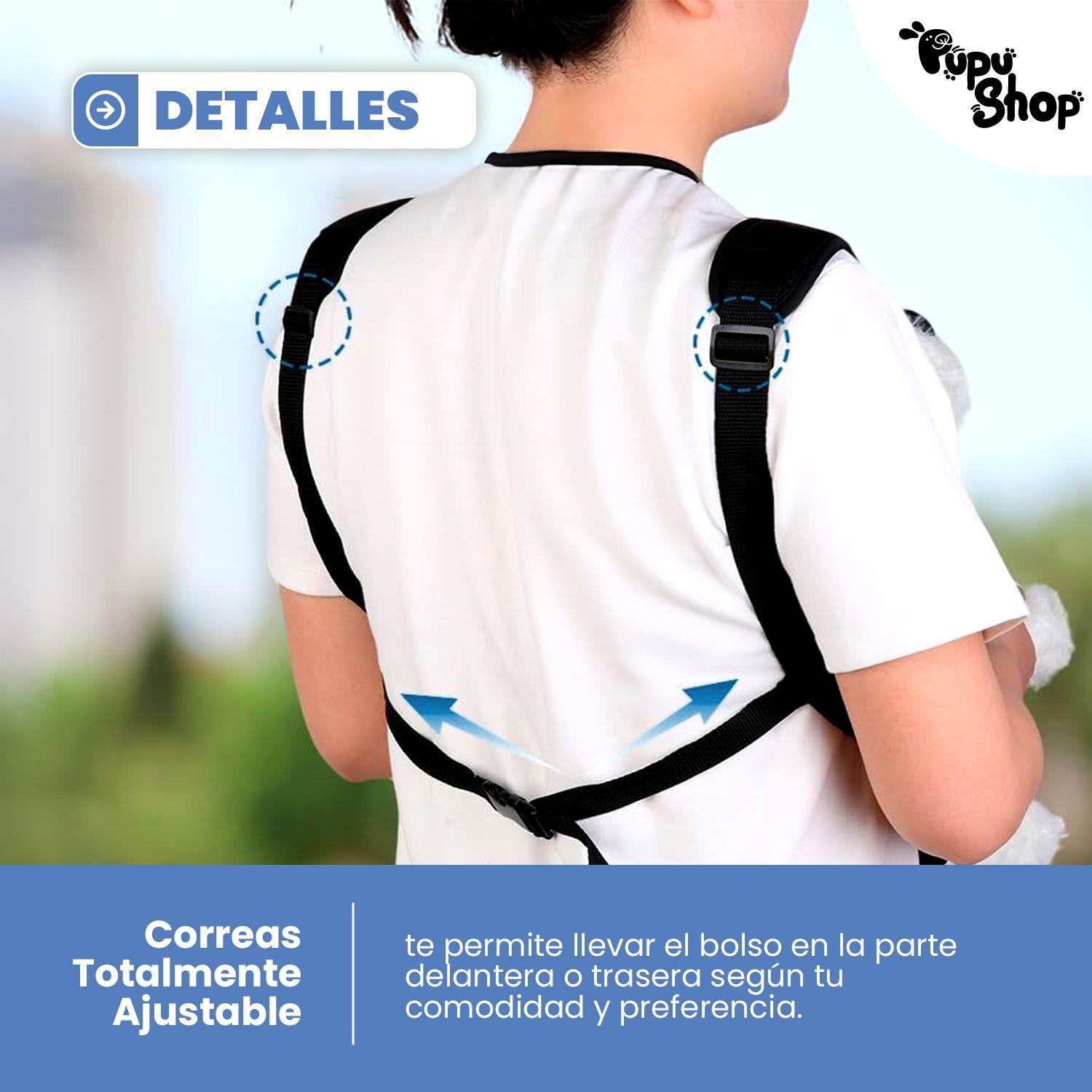 BOLSO CANGURO MORRAL TRANSPORTE MASCOTA azul-5