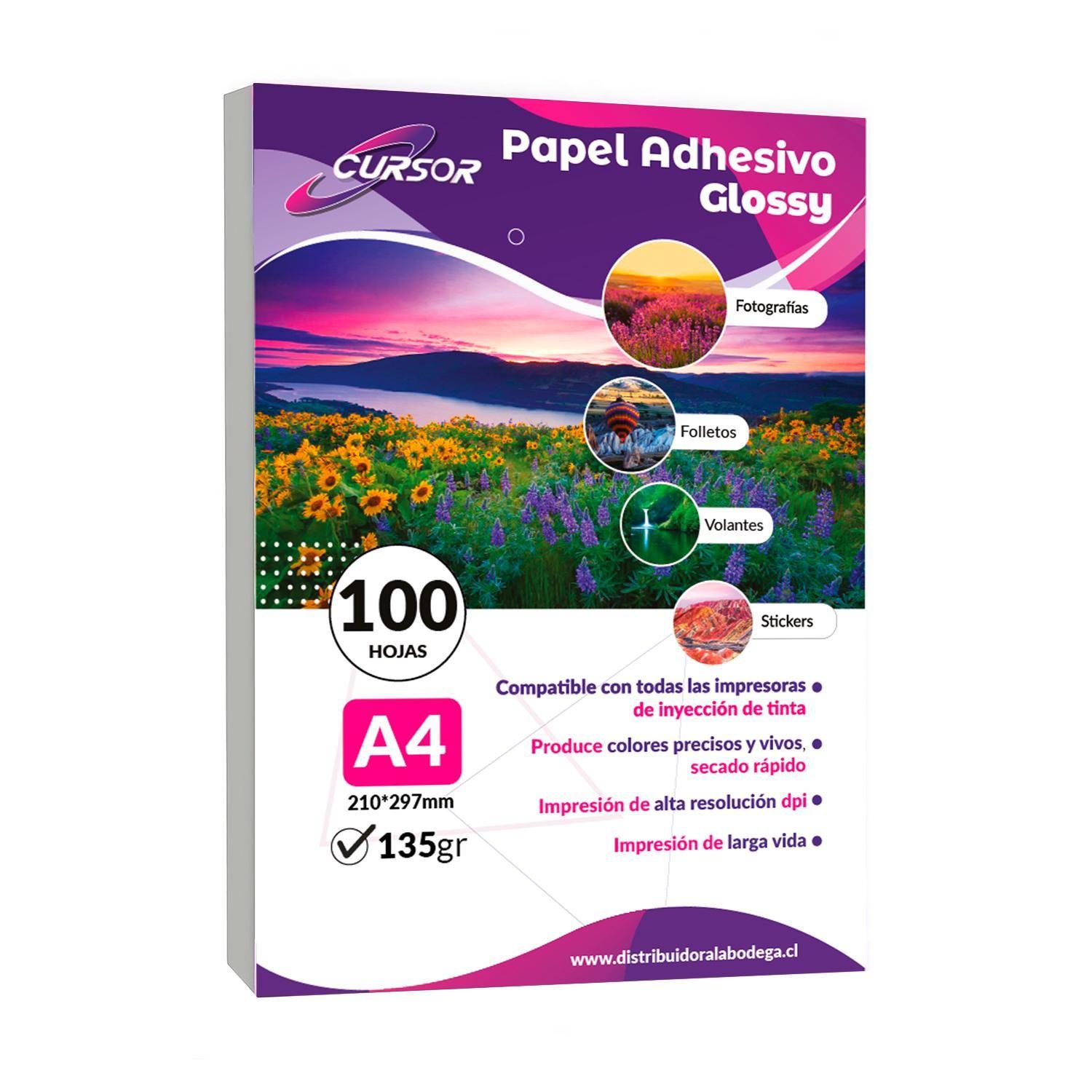 Papel Fotogr Adhesivo 135g A4 Glossy Pack 300hjs-0
