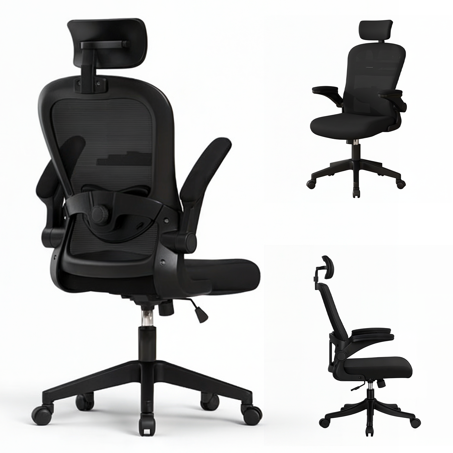 Silla Ergonómica Soporte Lumbar Biónico Reposacabezas OKAERI Ajustable Silla De Escritorio Oficina E-0