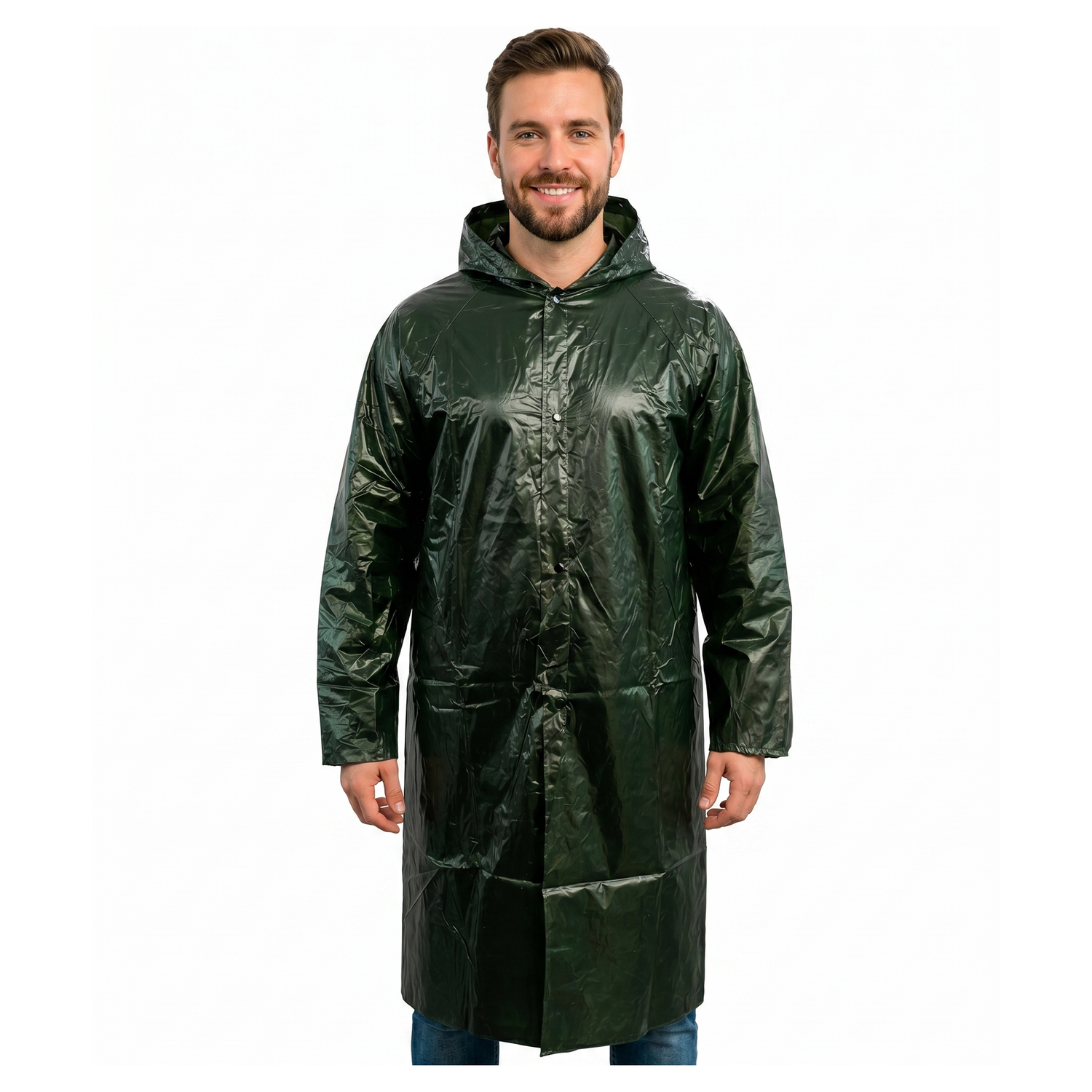 Poncho Impermeable Con Gorro Capa Para Lluvia Reforzado-3