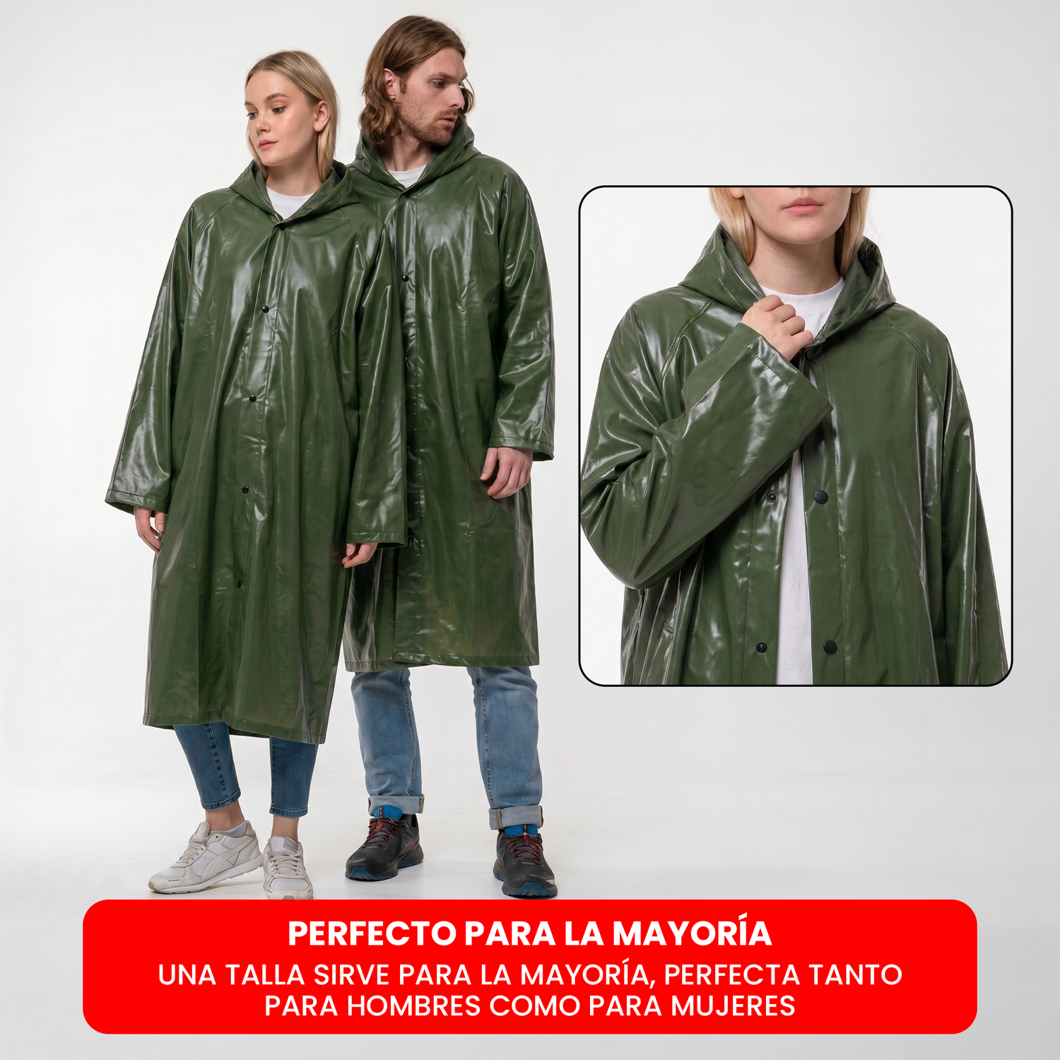 Poncho Impermeable Con Gorro Capa Para Lluvia Reforzado-7
