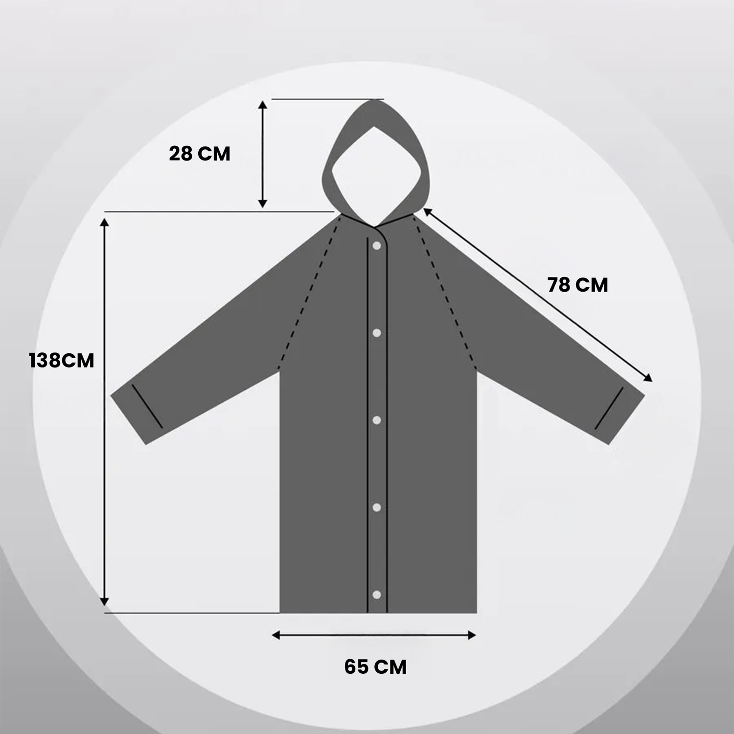 Poncho Impermeable Con Gorro Capa Para Lluvia Reforzado-9