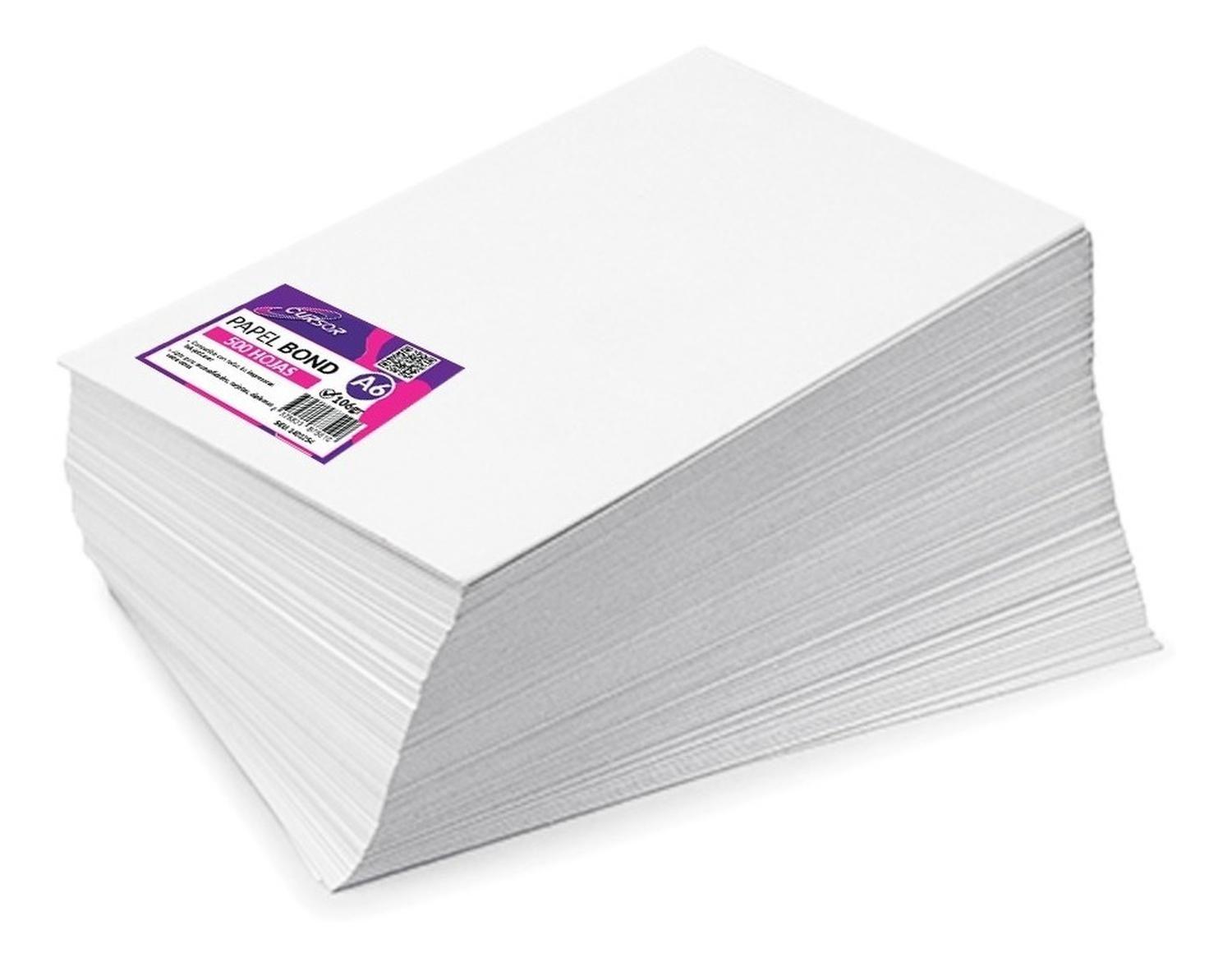 500 Hojas De Papel 6 Bond Blanco 106gr Tamaño A6 Agenda-0