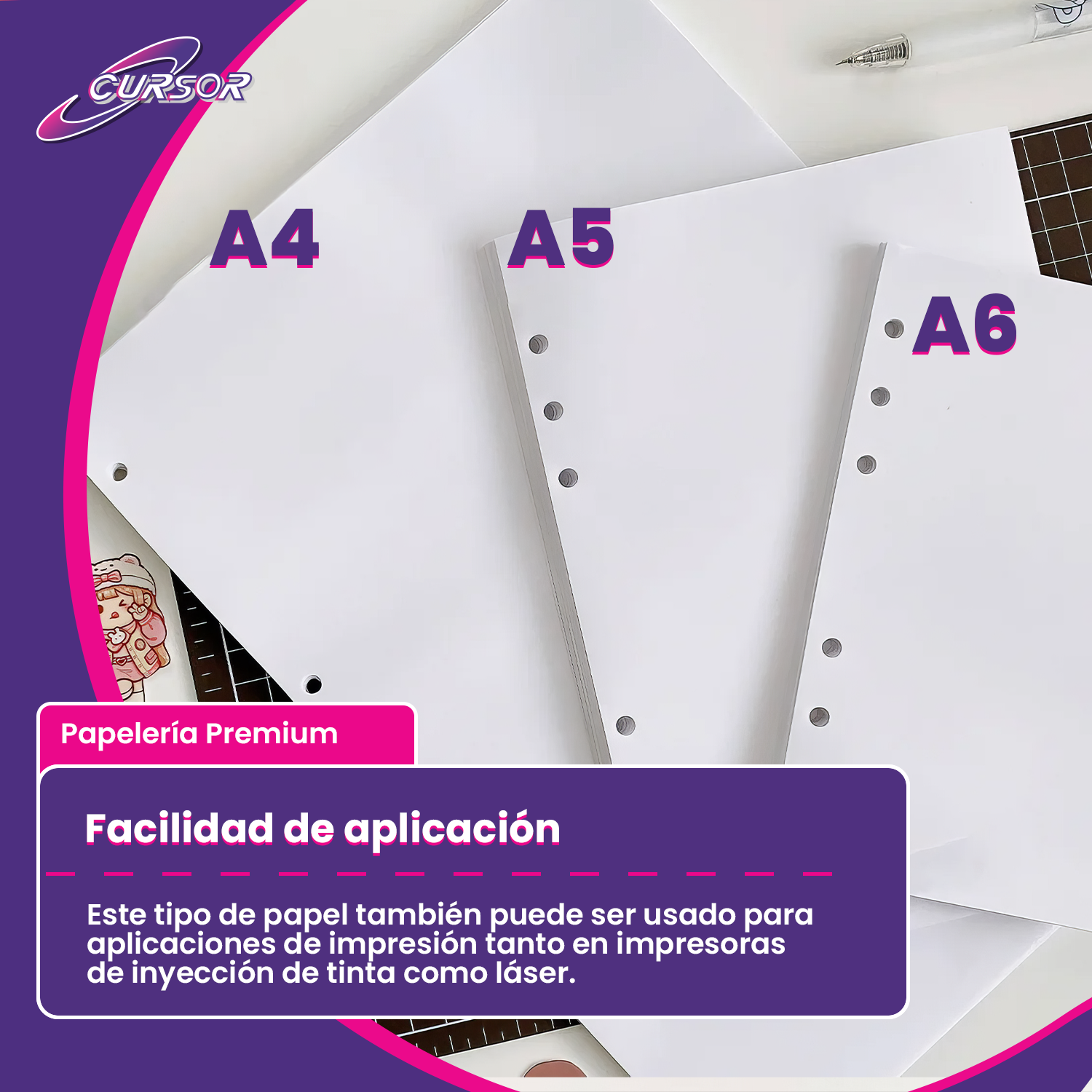 500 Hojas De Papel 6 Bond Blanco 106gr Tamaño A6 Agenda-4