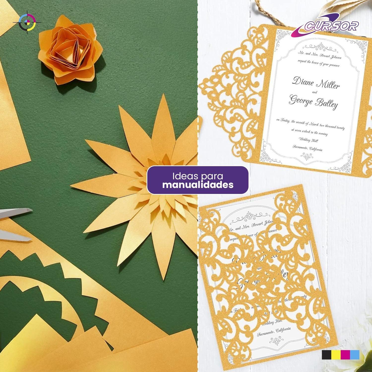 Papel Fotográfico Glitter Glossy Dorado 20hjs A4-5
