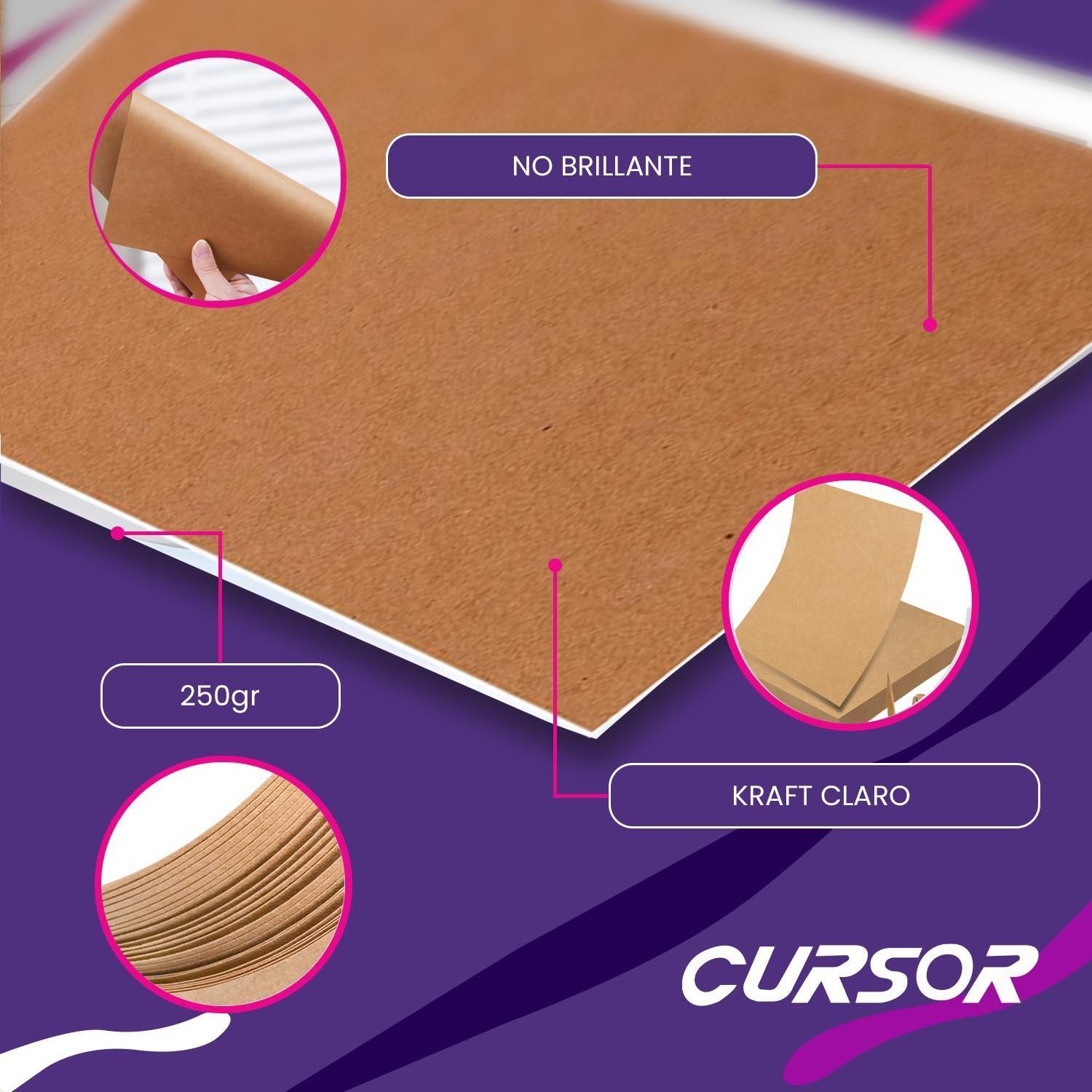 Papel Kraft Claro 250 Gr 100 Hojas Carta Cursor-6