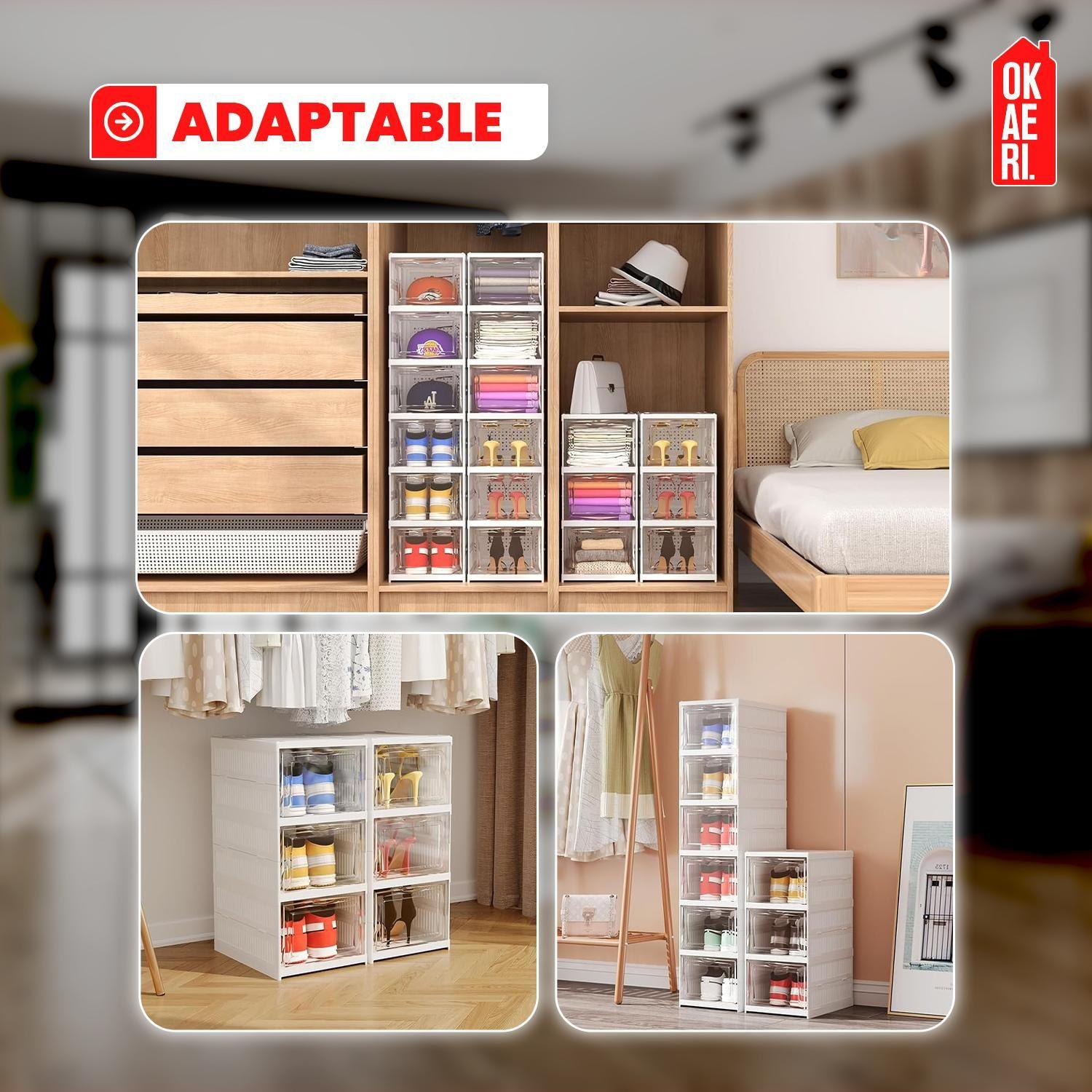 CAJA ORGANIZADORA DE ZAPATOS APILABLE OKAERI-5