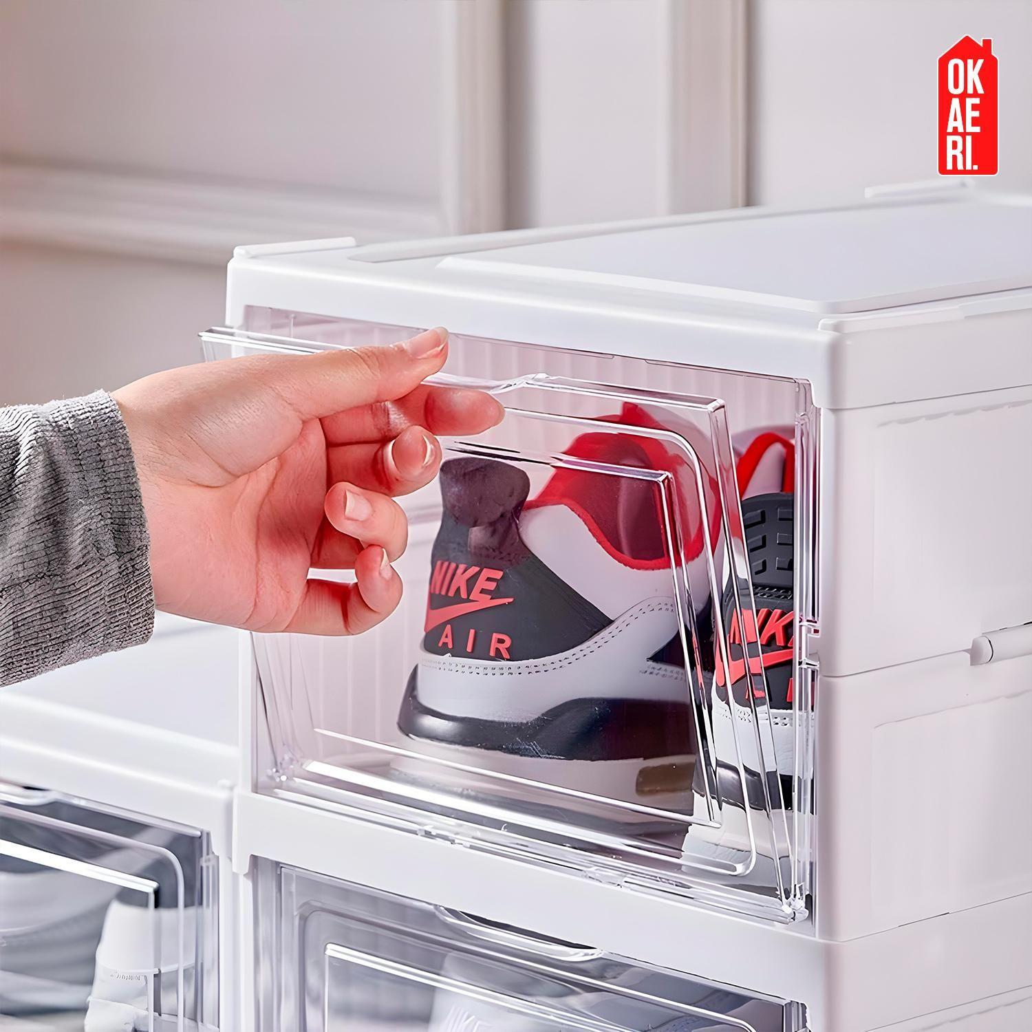 CAJA ORGANIZADORA DE ZAPATOS APILABLE OKAERI-7