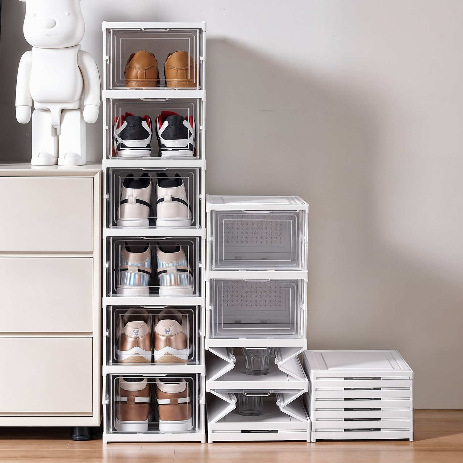 CAJA ORGANIZADORA DE ZAPATOS APILABLE OKAERI-9