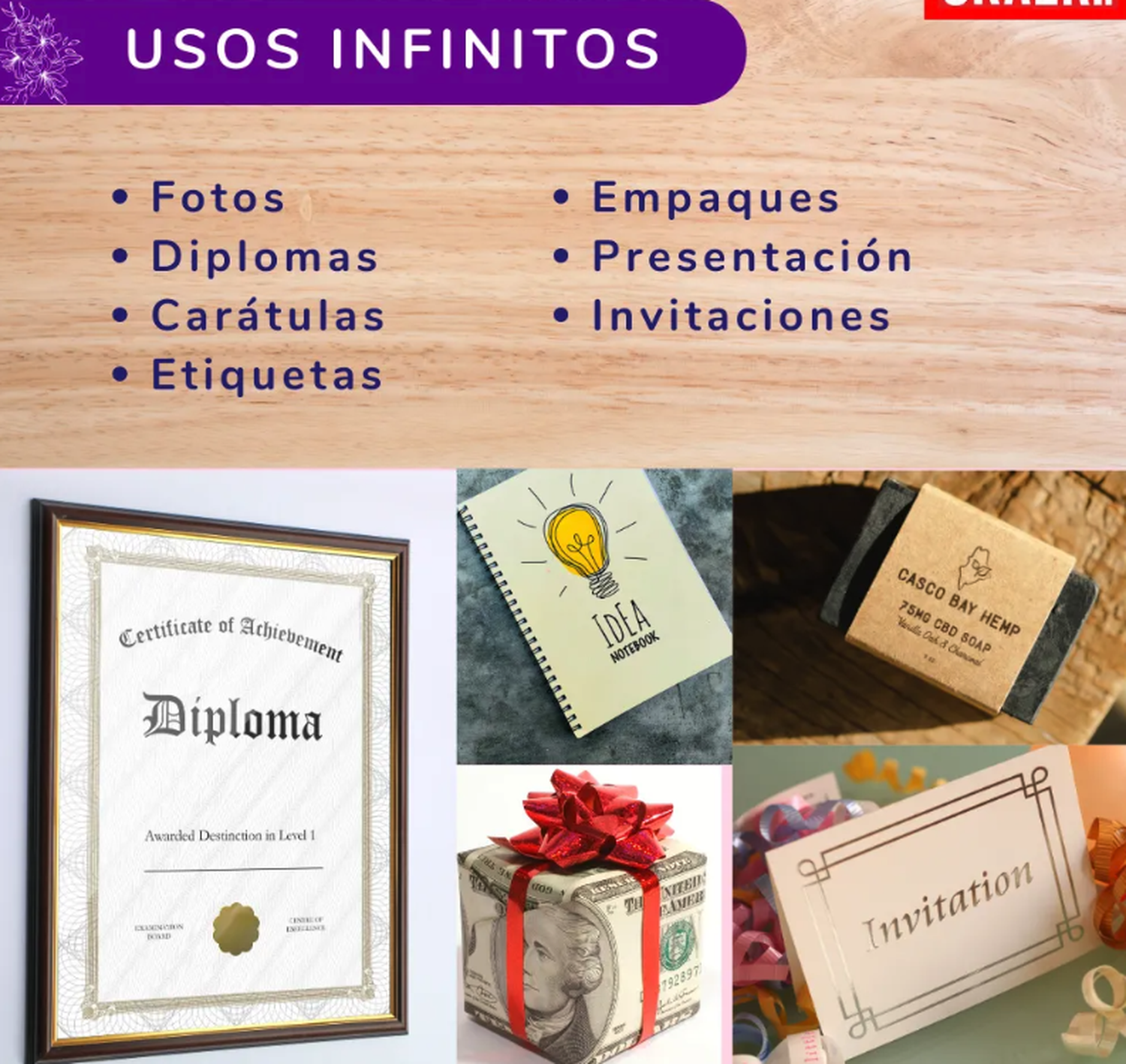 Papel Opalina lisa 225gr Tamaño Carta 100 Hojas-7