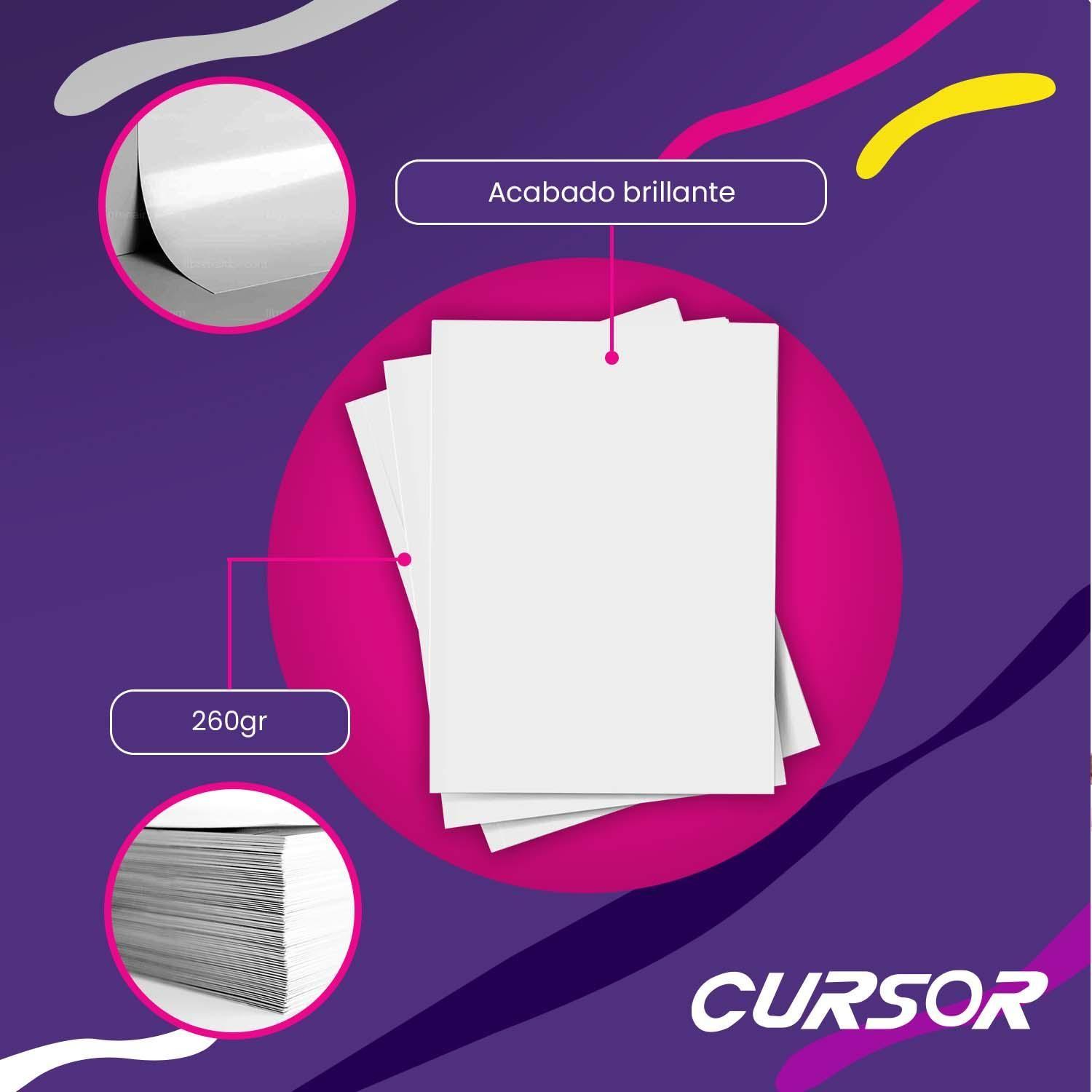 Papel Glossy Fotografico Brillante A4 260g 100 Hojas Cursor-2