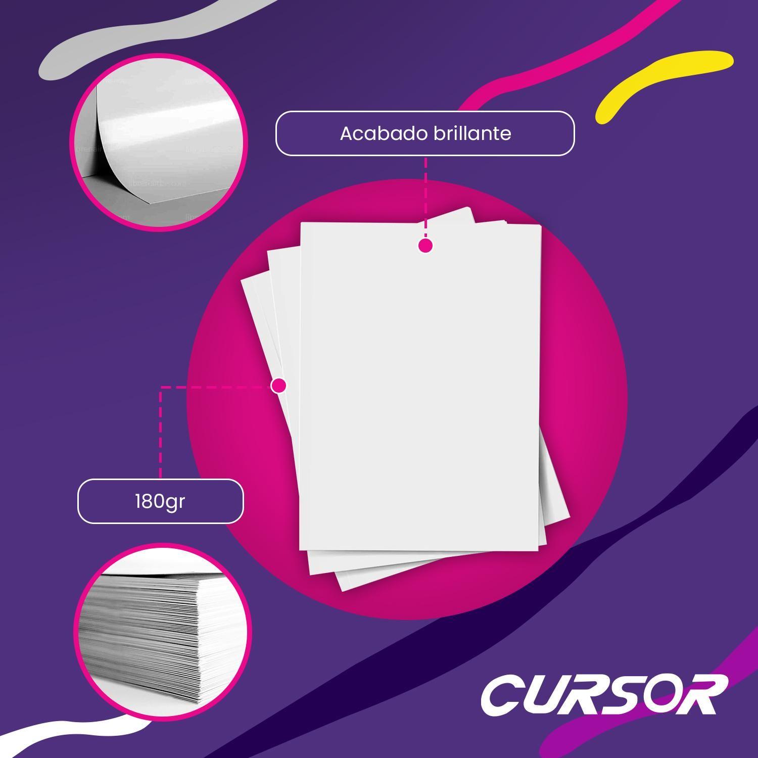 Papel Fotografico Glossy Carta/180gr/50 Hjs/ Cursor-3