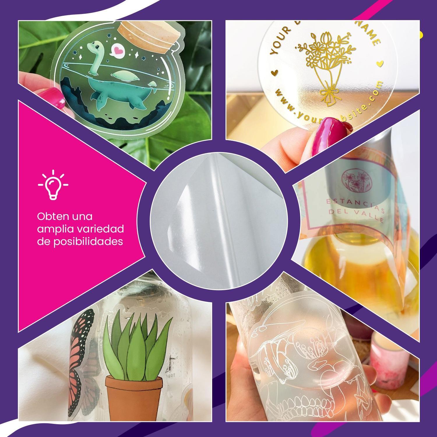 Papel Vinilo Adhesivo 30 Hojas Semi Transparente Carta Cursor-5