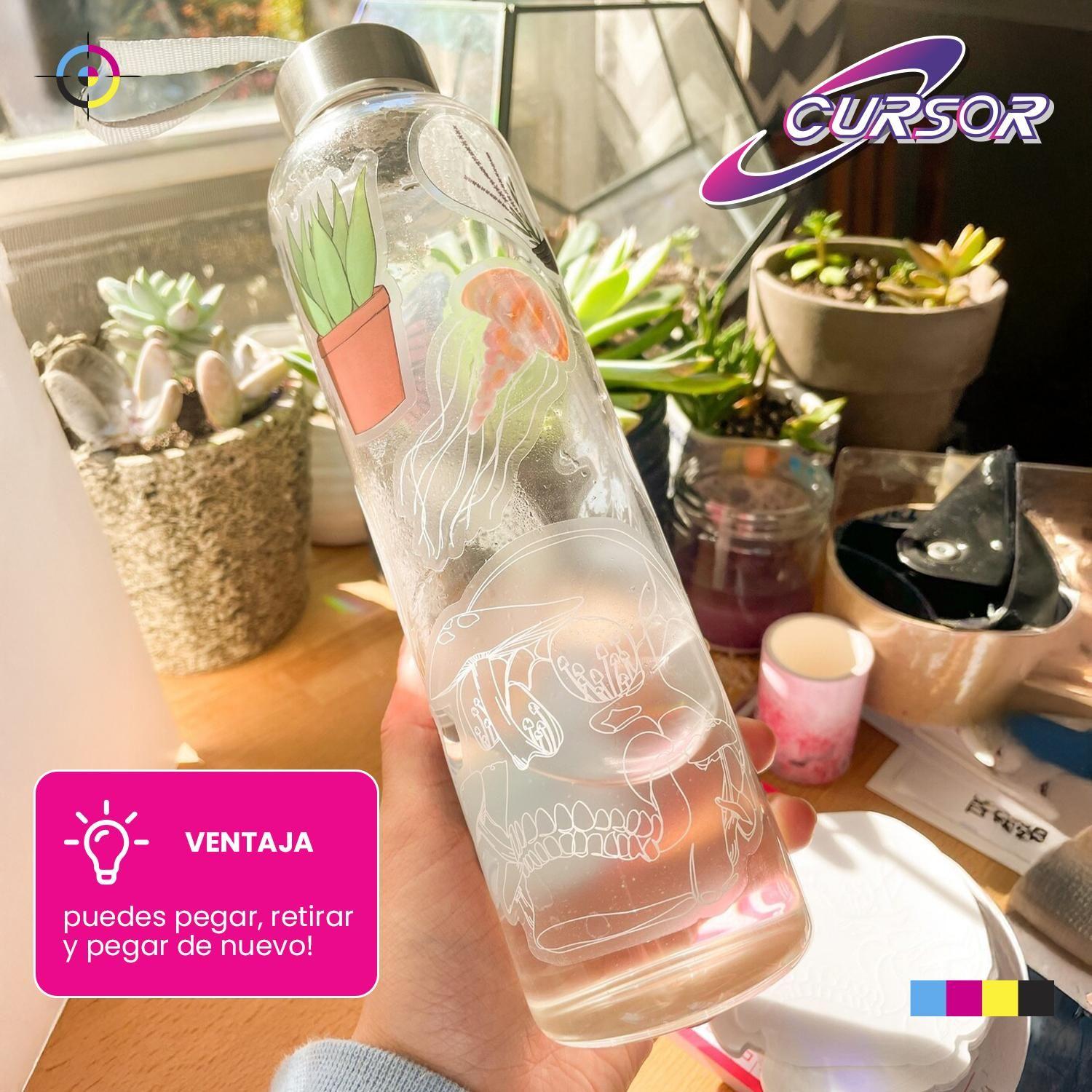 Papel Vinilo Adhesivo 30 Hojas Semi Transparente Carta Cursor-7