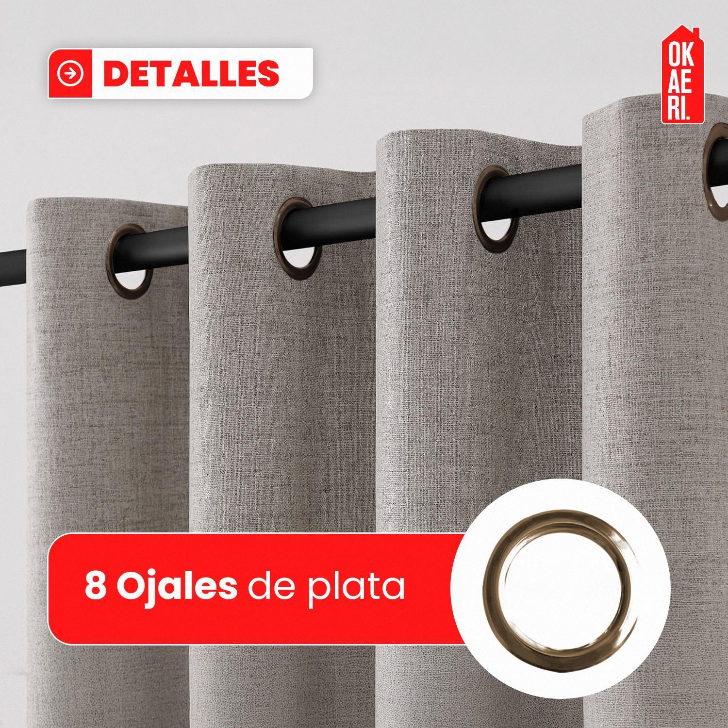 CORTINA BLACKOUT PREMIUM 1 PAÑO TEXTURA LINO SIN ENGOMADO 135X220 Beige-4