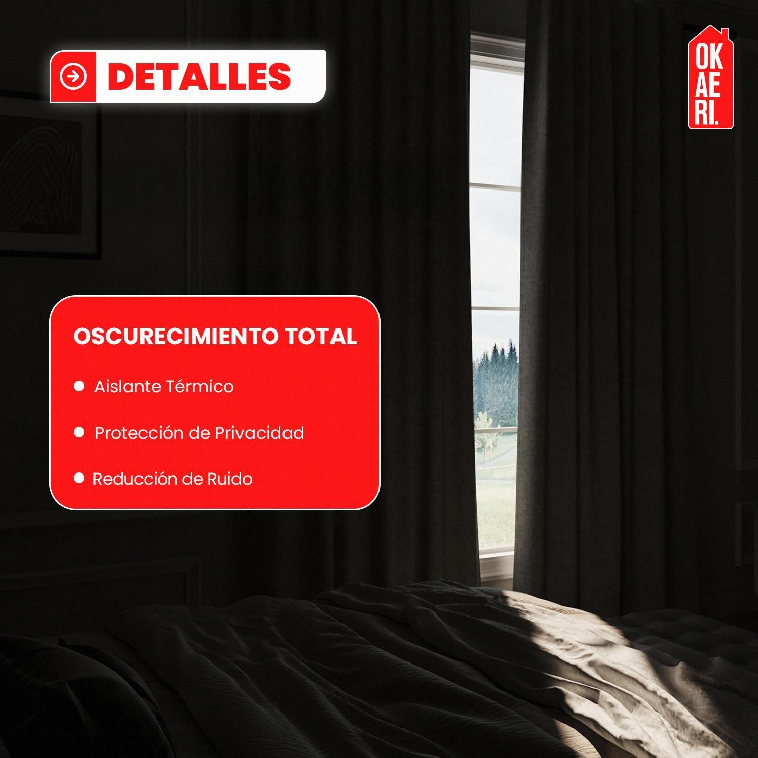 CORTINA BLACKOUT PREMIUM 1 PAÑO TEXTURA LINO SIN ENGOMADO 135X220 Beige-6