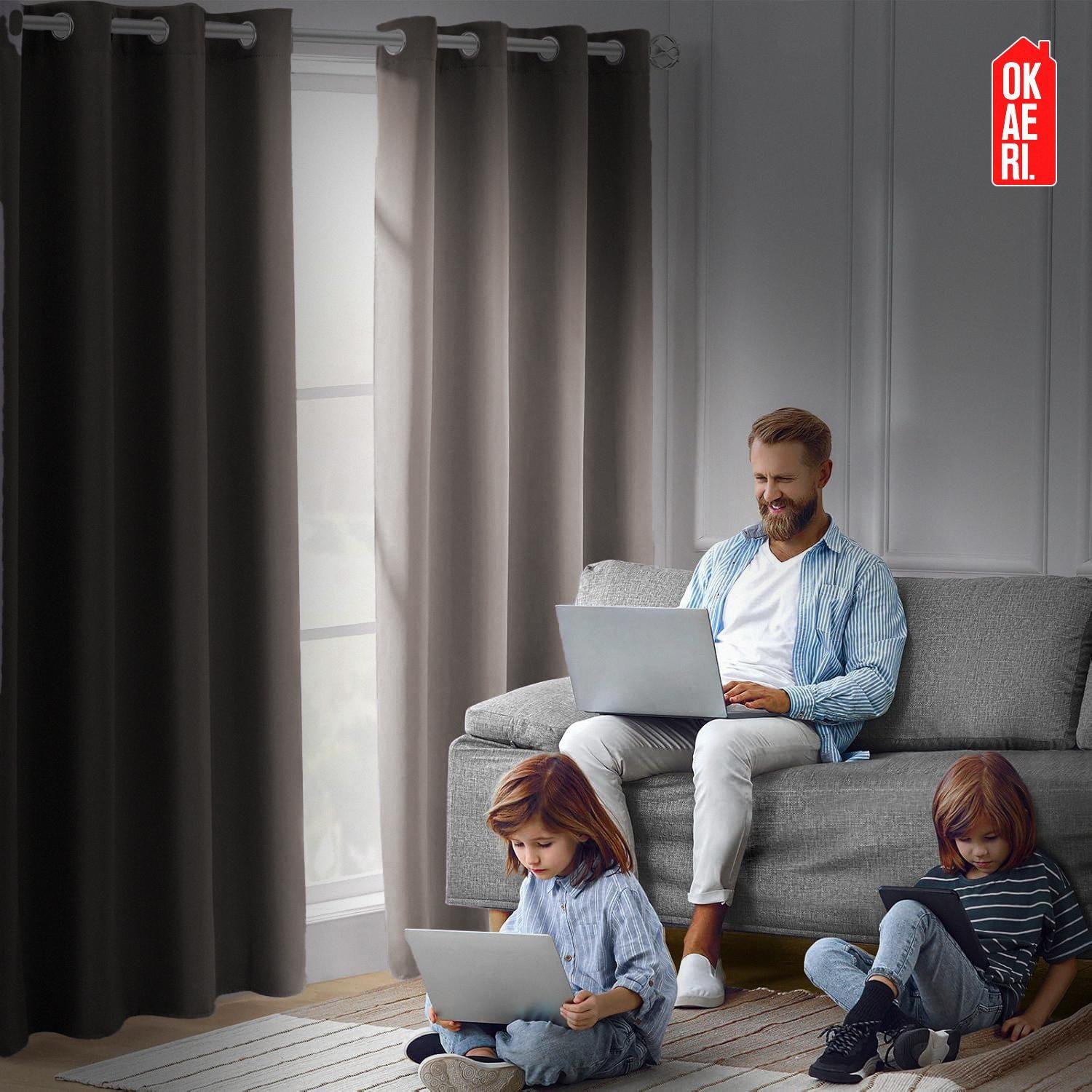 CORTINA BLACKOUT PREMIUM 1 PAÑO TEXTURA LINO SIN ENGOMADO 135X220 Beige-7