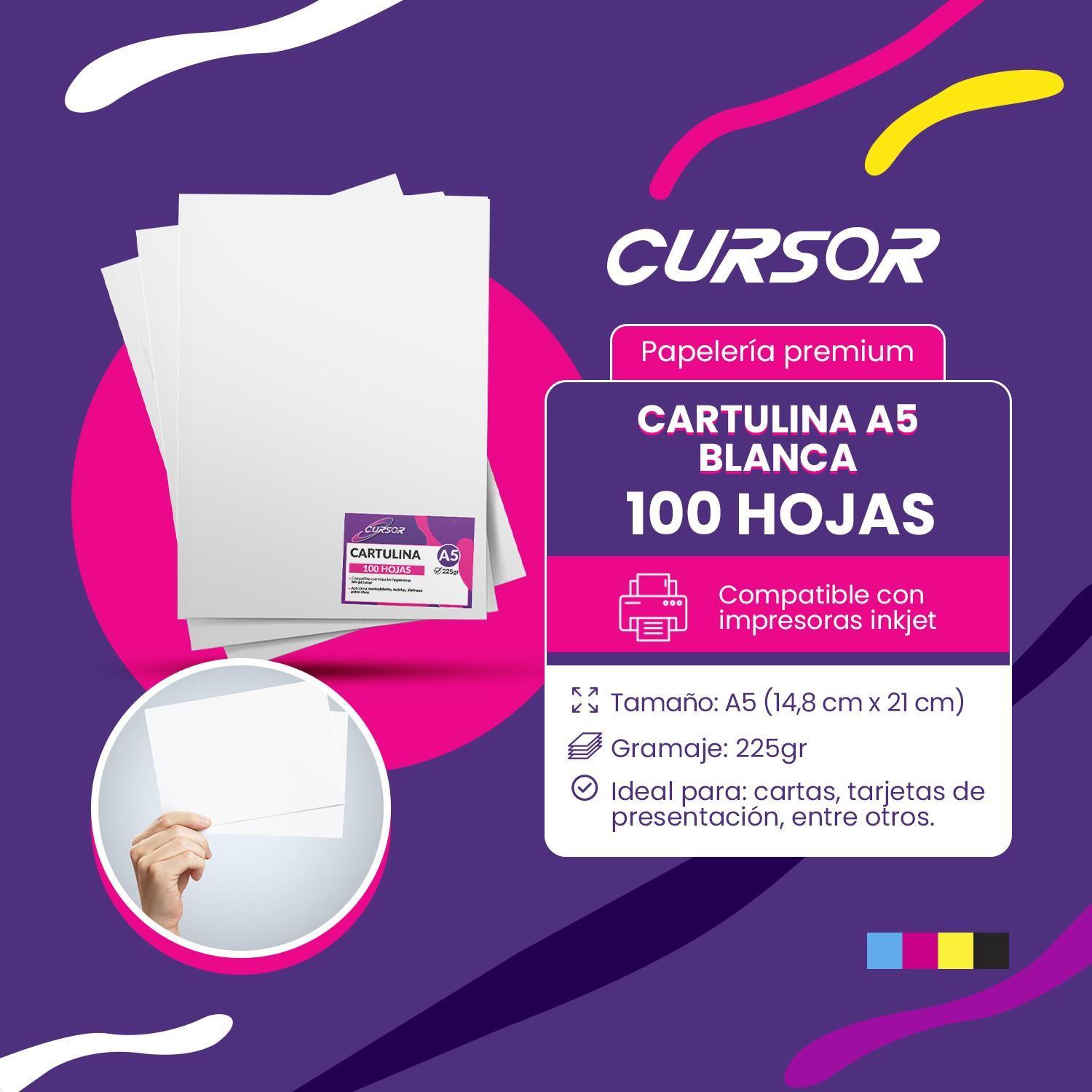 Cartulina Blanca A5 225g 100h Cursor-2