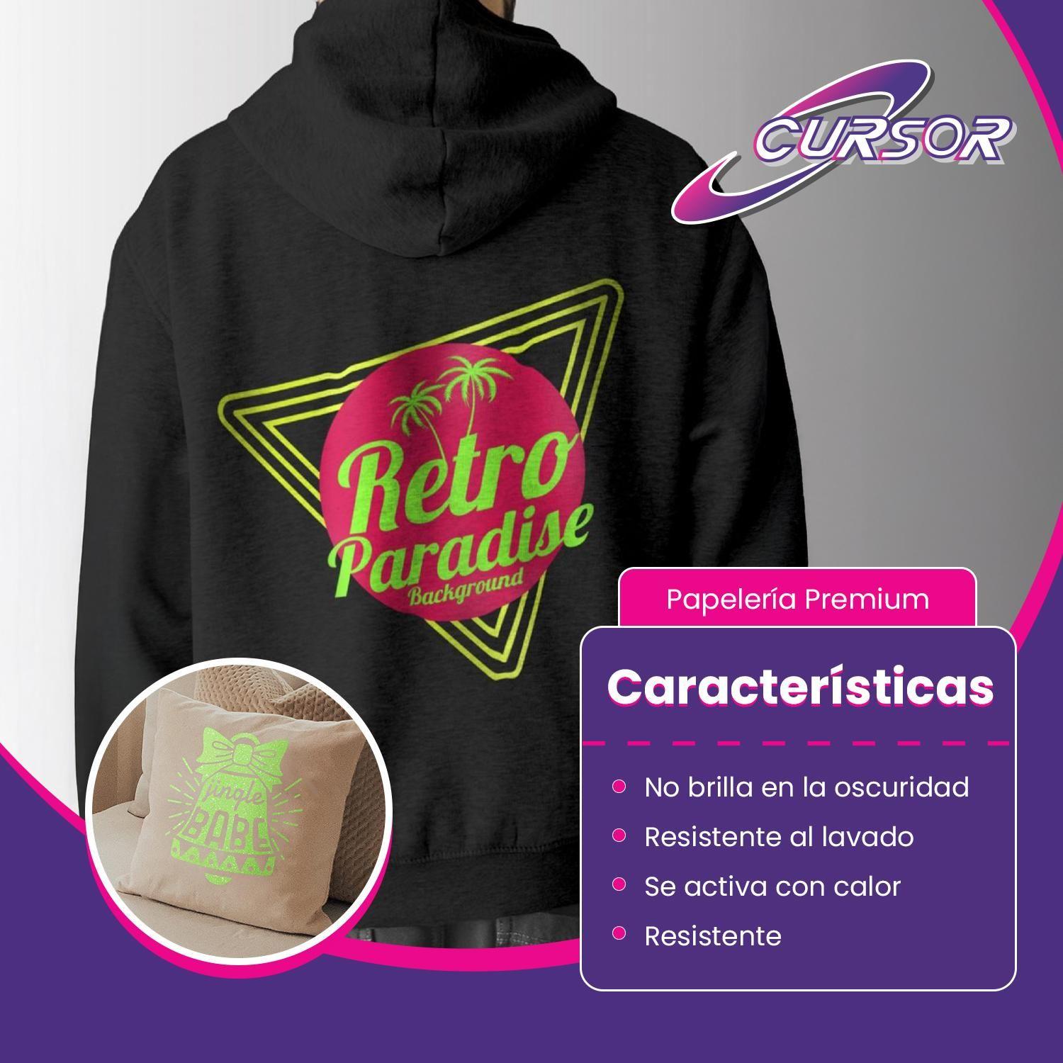 Vinilo Pu Fosforescente Diseños 1f 61 Cm X 1 Metro Cursor-4