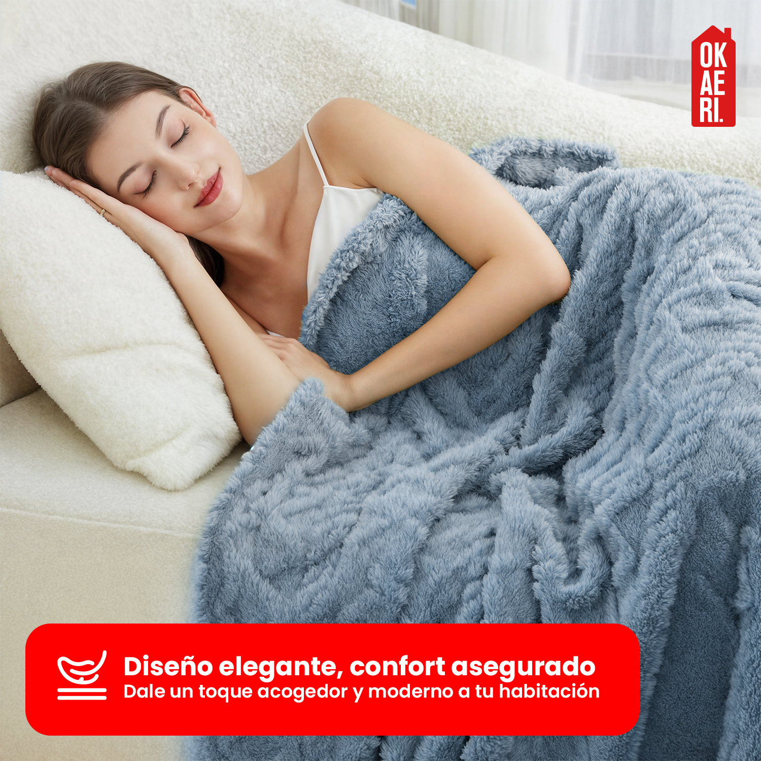 MANTA DISEÑO TRENZADO CON CHIPORRO S. BORDE 2 PLAZAS Beige-2