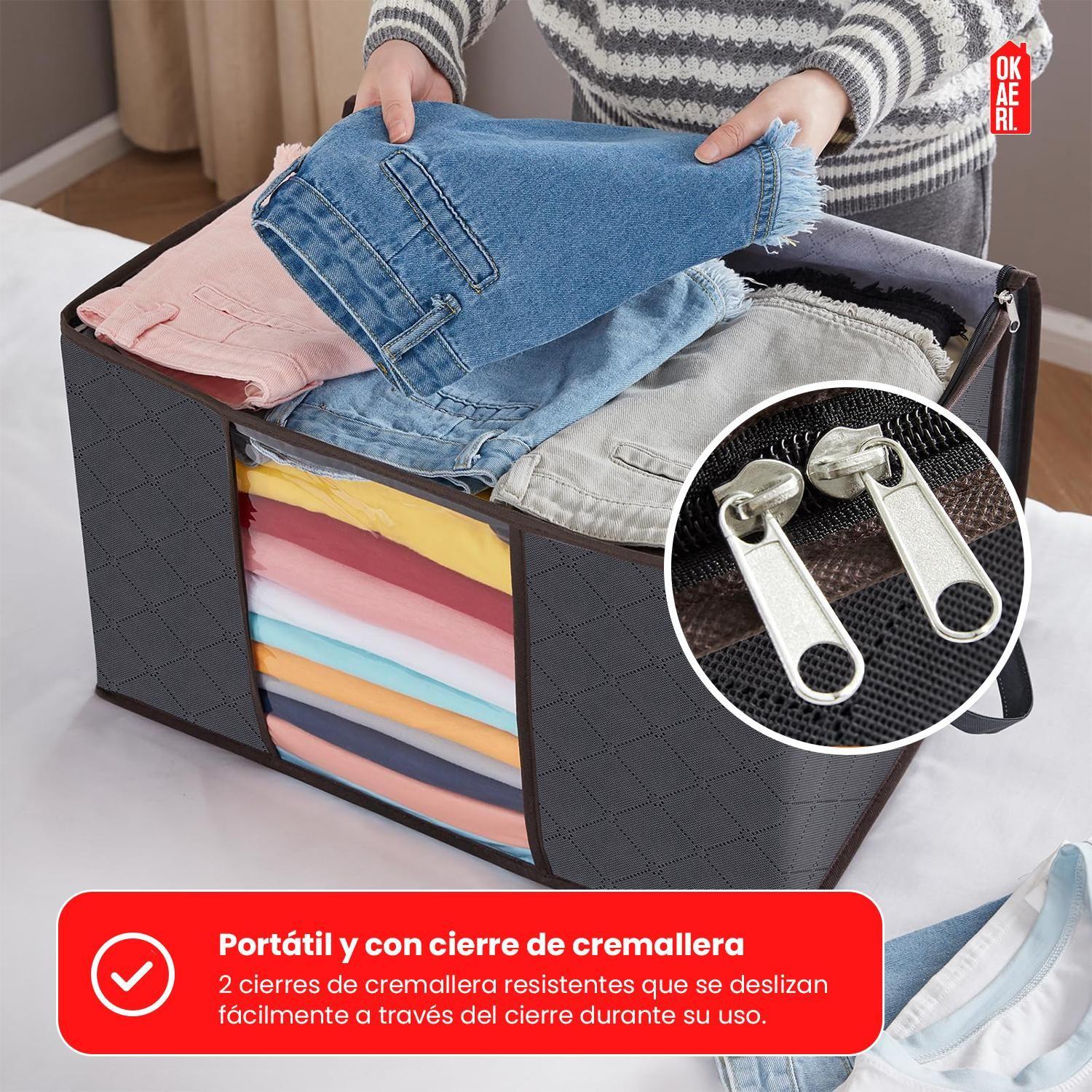 Pack x6 bolsas Organizadoras de Ropa 90l Grande Plegables Con Manija-7