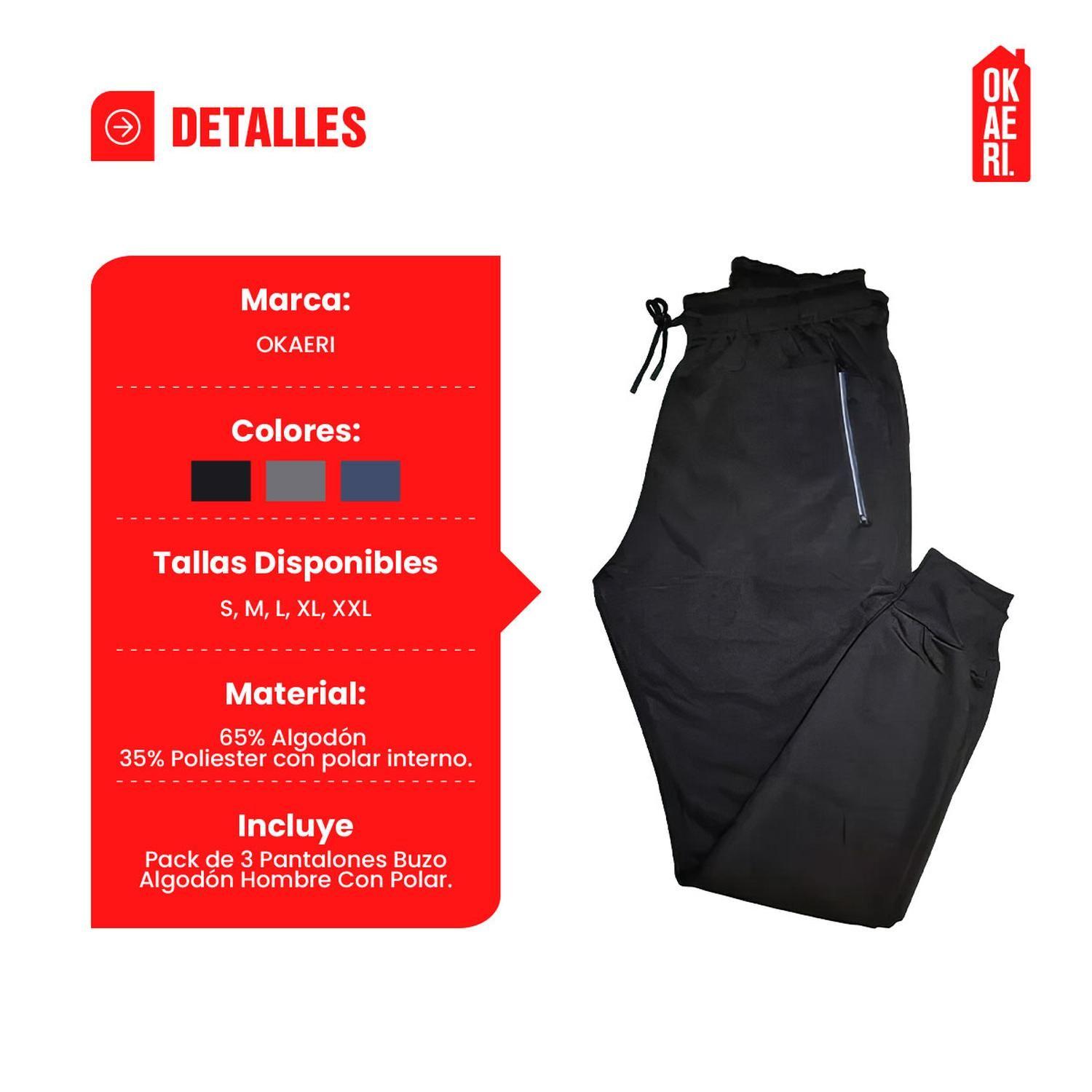 Pantalón Buzo Algodón Hombre Con Polar Jogger Unisex M-3