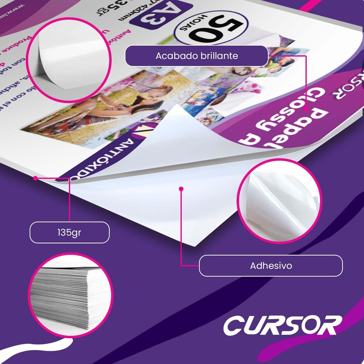 Papel Adhesivo Glossy Antioxido A3/135g/50 Hojas-2