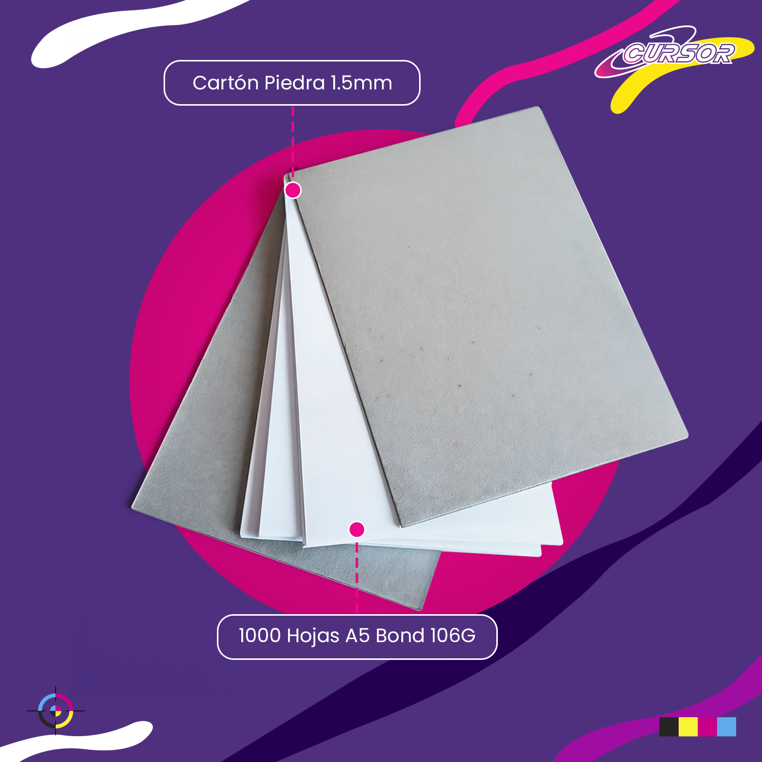 Pack Agenda A5 Bond 106 Grs. Carton Piedra - 10 Packs De 100-6