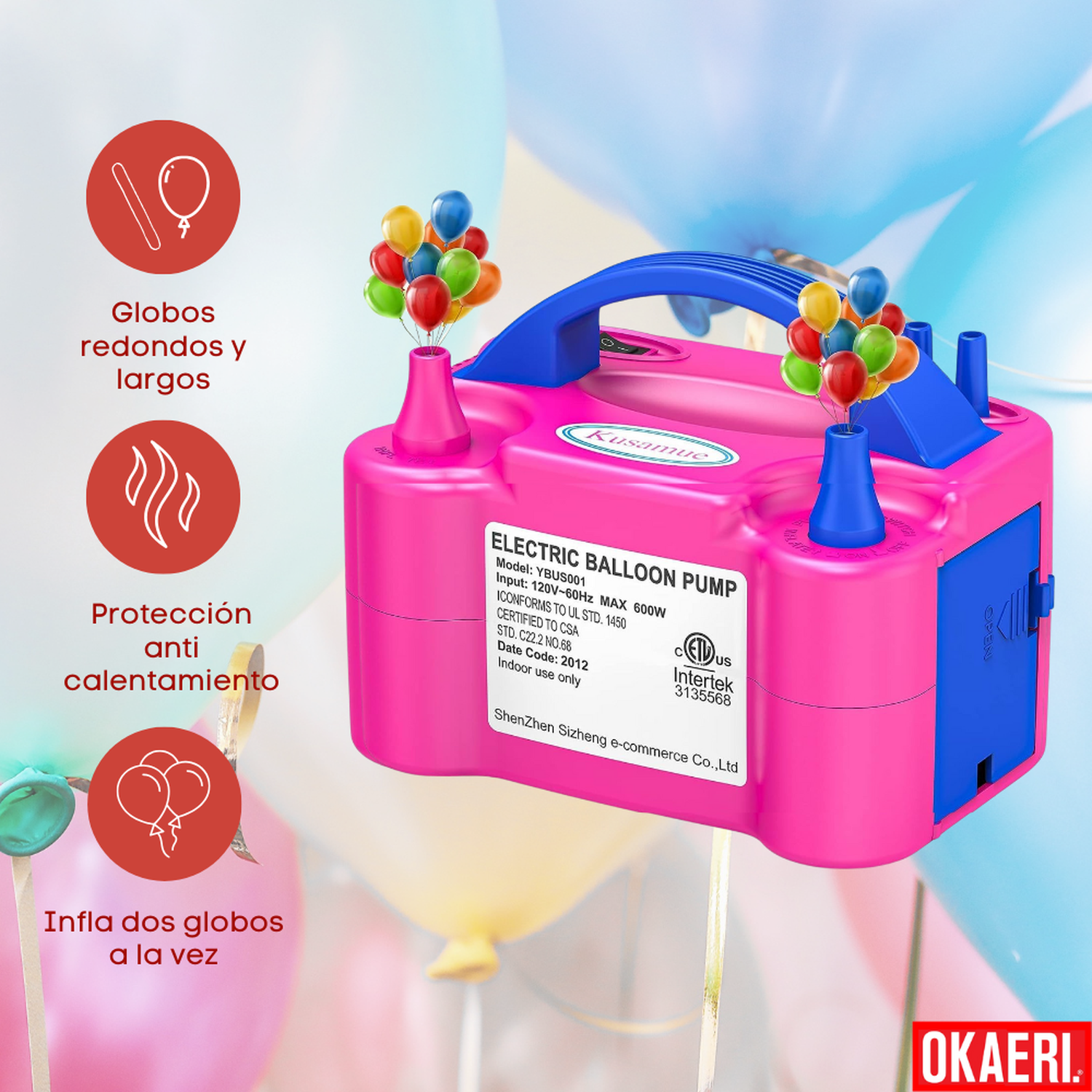 Bomba De Aire Para Inflar Globos Máquina Inflador Eléctrico-3