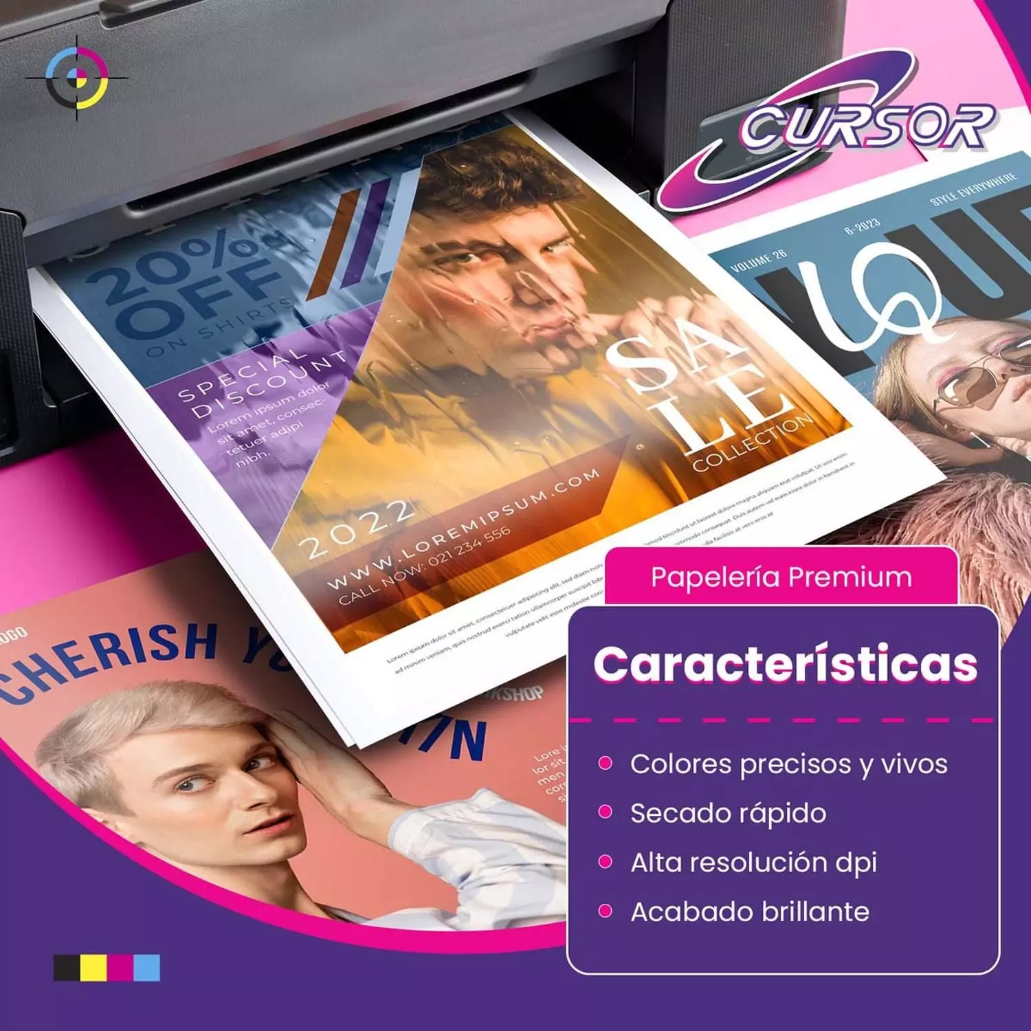 Papel fotografico Glossy A3 180G 50H CURSOR-2