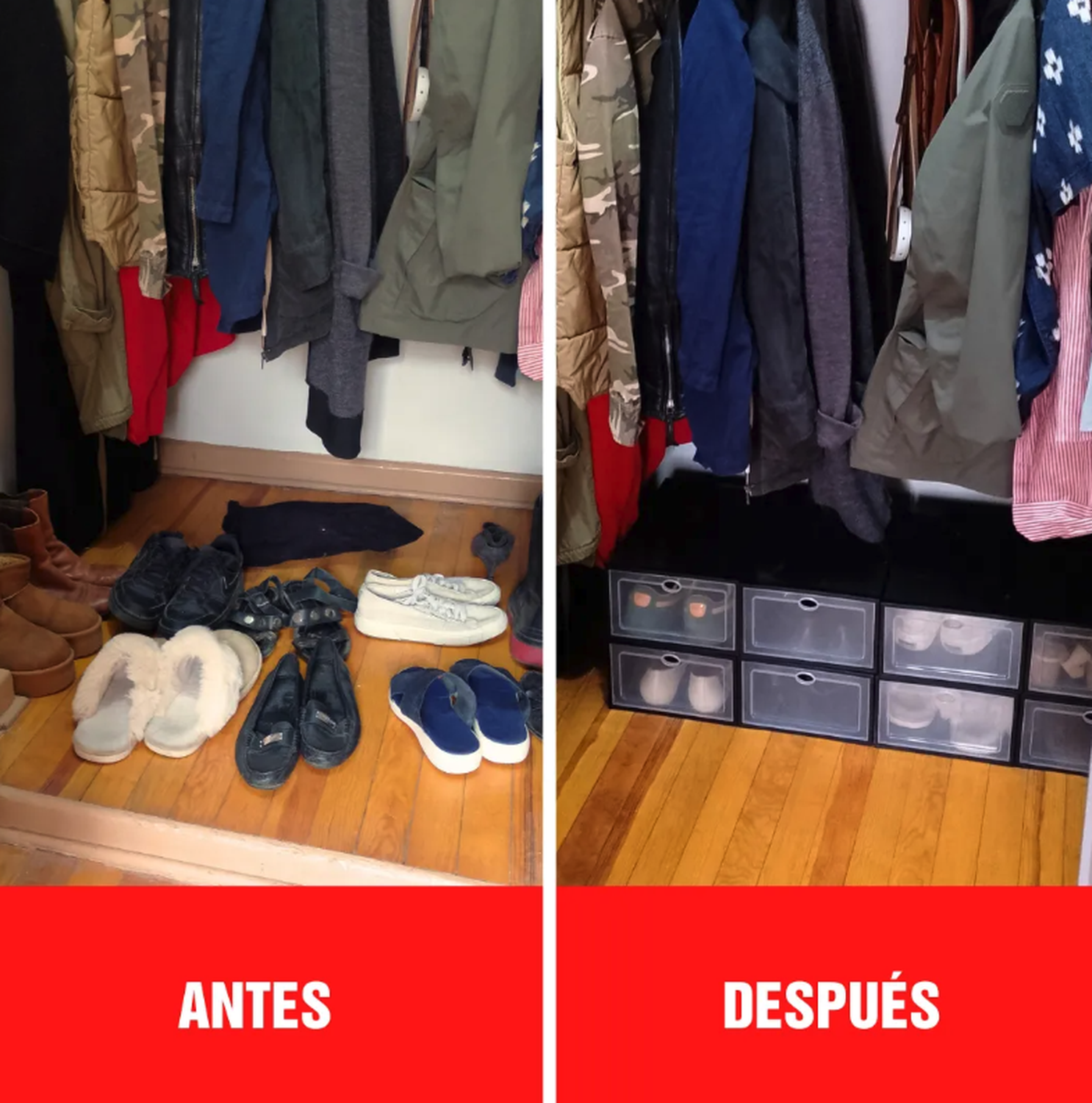 12 Cajas De Zapatos Apilables Okaeri Zapatero Blanco-2