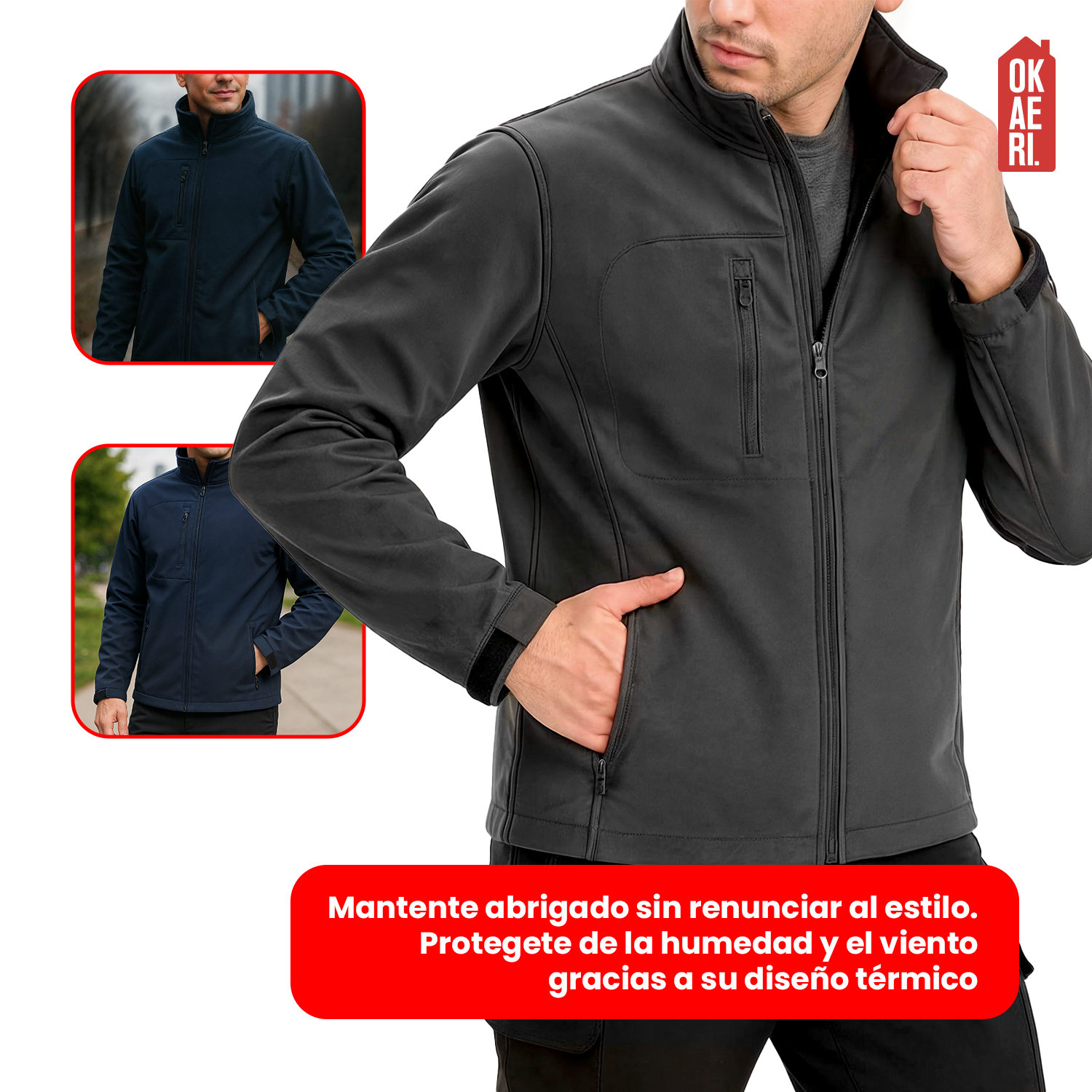 Chaqueta Softshell Termico Con Micropolar Corporativo Hombre-2