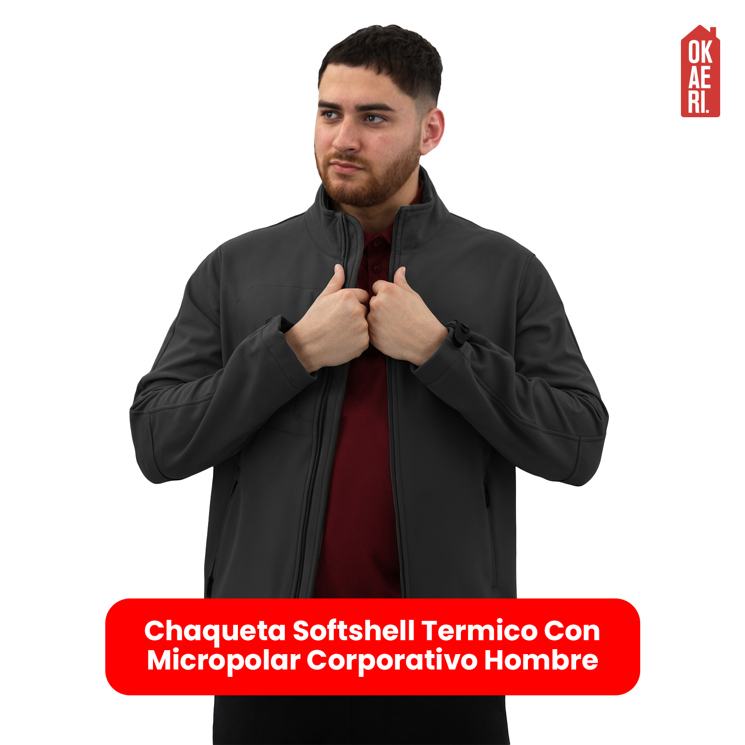 Chaqueta Softshell Termico Con Micropolar Corporativo Hombre-4