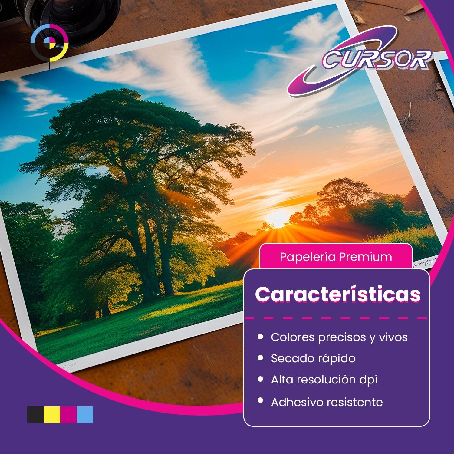 Papel Adhesivo Glossy A4/135g/50 Hojas Cursor-4